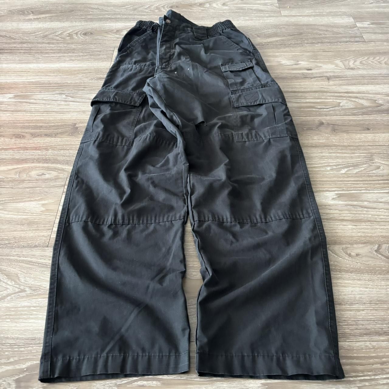 Japanese Brand Crazy Vintage Y2K/2000s Baggy Black Workwear Skater Cargo Pants! 34x31 Size US 33 - 3 Thumbnail
