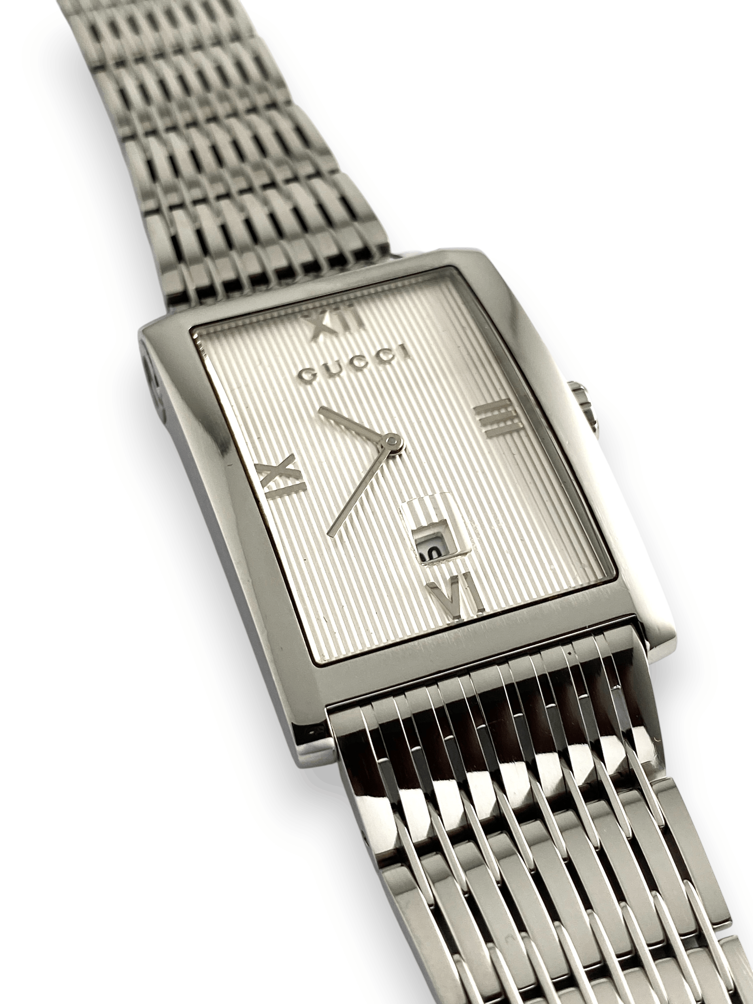 Gucci Gucci Logo Rectangular Steel Bracelet Roman Quartz Watch Size ONE SIZE - 6 Thumbnail