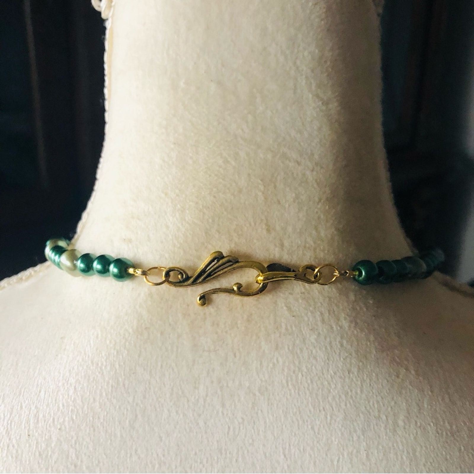 Handmade Handcrafted repurpose sage freshwater Pearl necklace Size ONE SIZE - 7 Thumbnail
