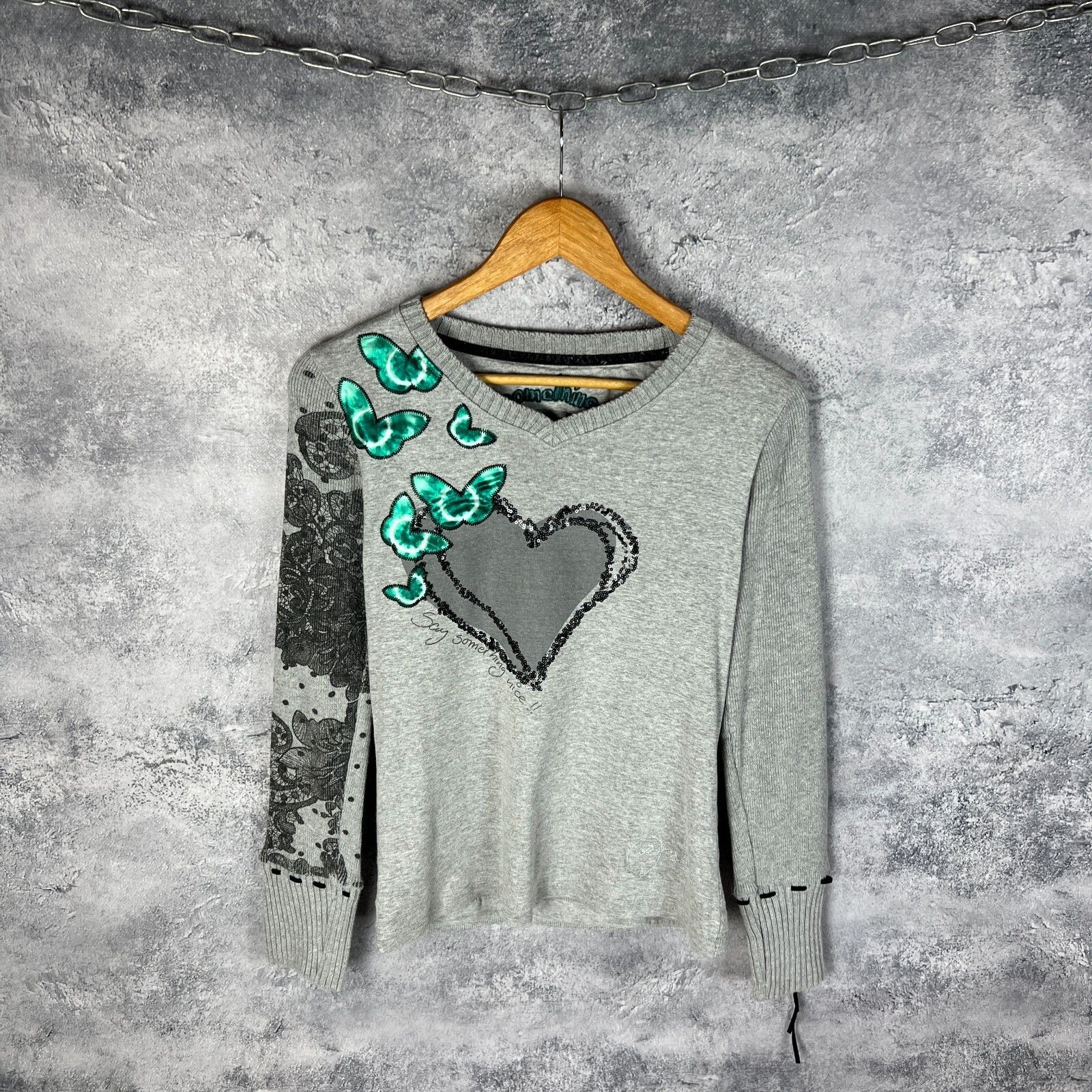 Desigual Desigual Sweater Women's Size S Gray Long Sleeve ` Size S / US 4 / IT 40 - 1 Thumbnail