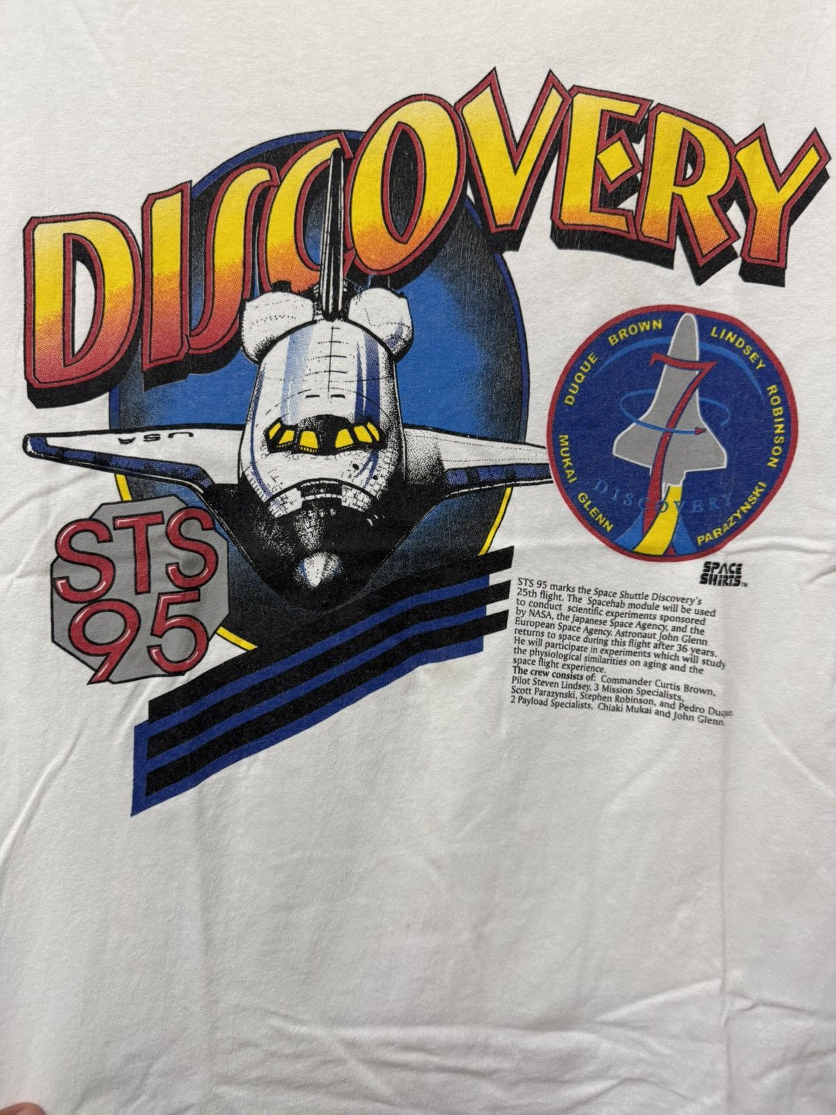 NASA × Vintage Vintage 90’s Nasa Discovery History Discovery STS95 T shirt Size US M / EU 48-50 / 2 - 2 Thumbnail
