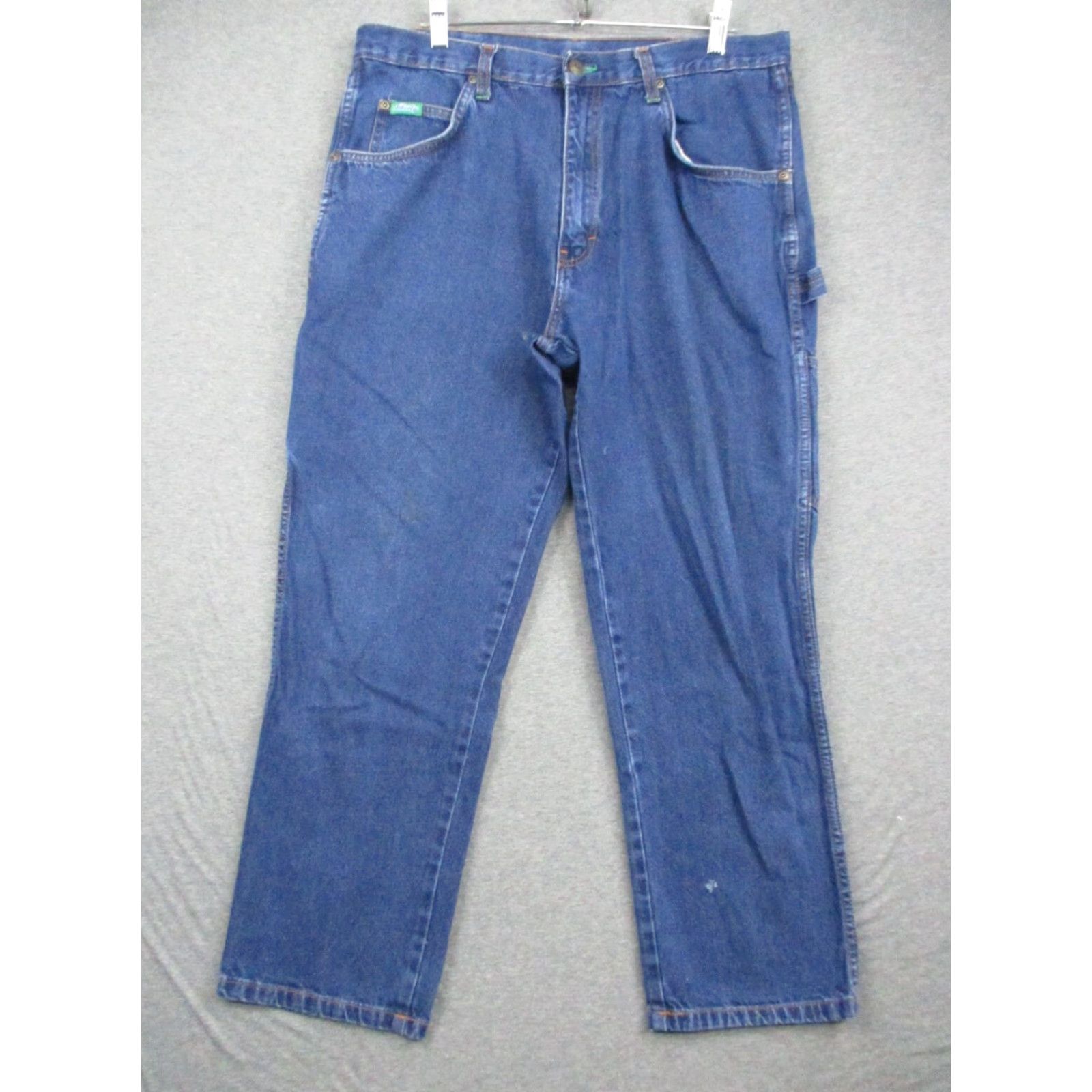 Denime Liberty Carpenter Jeans 37x30 Mens Denim Distressed Hammer Loop Work Outdoor Jeans (Carpenter) Bootcut Regular Comfort Logo Blue 90s? Size US 37 - 2 Thumbnail