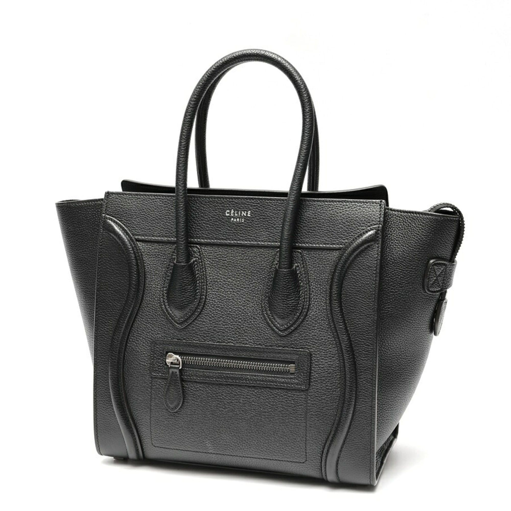 Celine Luggage Micro 189793DRU.38NO 167793DRU.38NO Drummed Calfskin Black