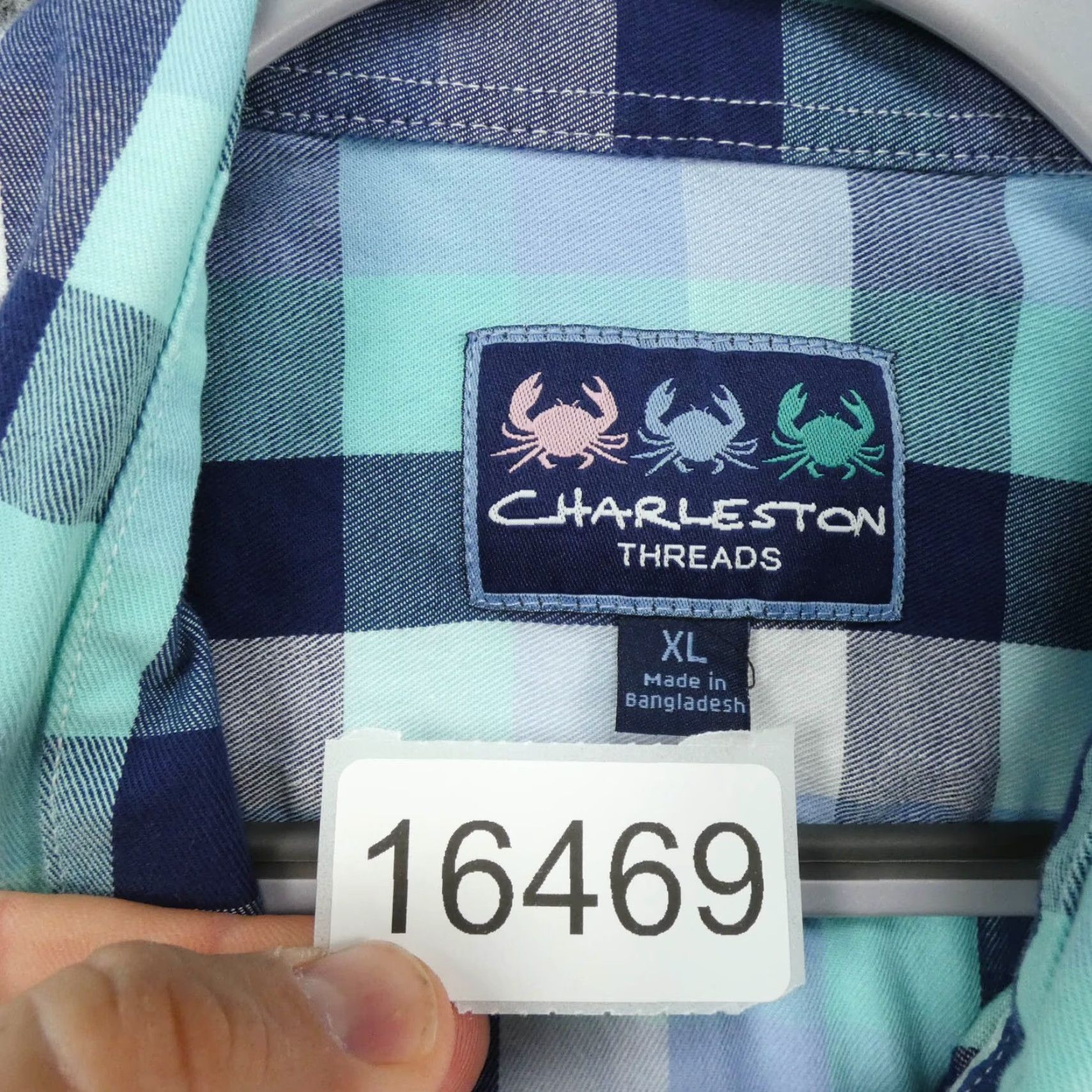 Vintage Charleston Threads Shirt Mens Extra Large Long Sleeve Button Up Blue Plaid Size US XL / EU 56 / 4 - 7 Thumbnail