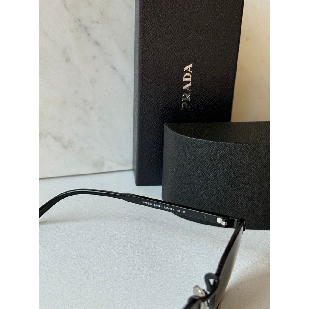 Prada NEW Prada PR B51S Polarized Metal Sunglasses in Black Size ONE SIZE - 6 Thumbnail
