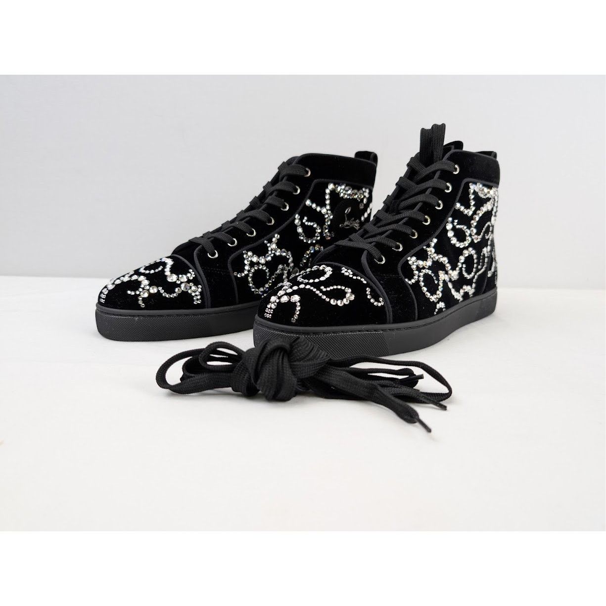 Christian Louboutin o1rshd1 Octolouis Strass Sneakers in Black/Crystal Size US 12 / EU 45 - 6 Thumbnail