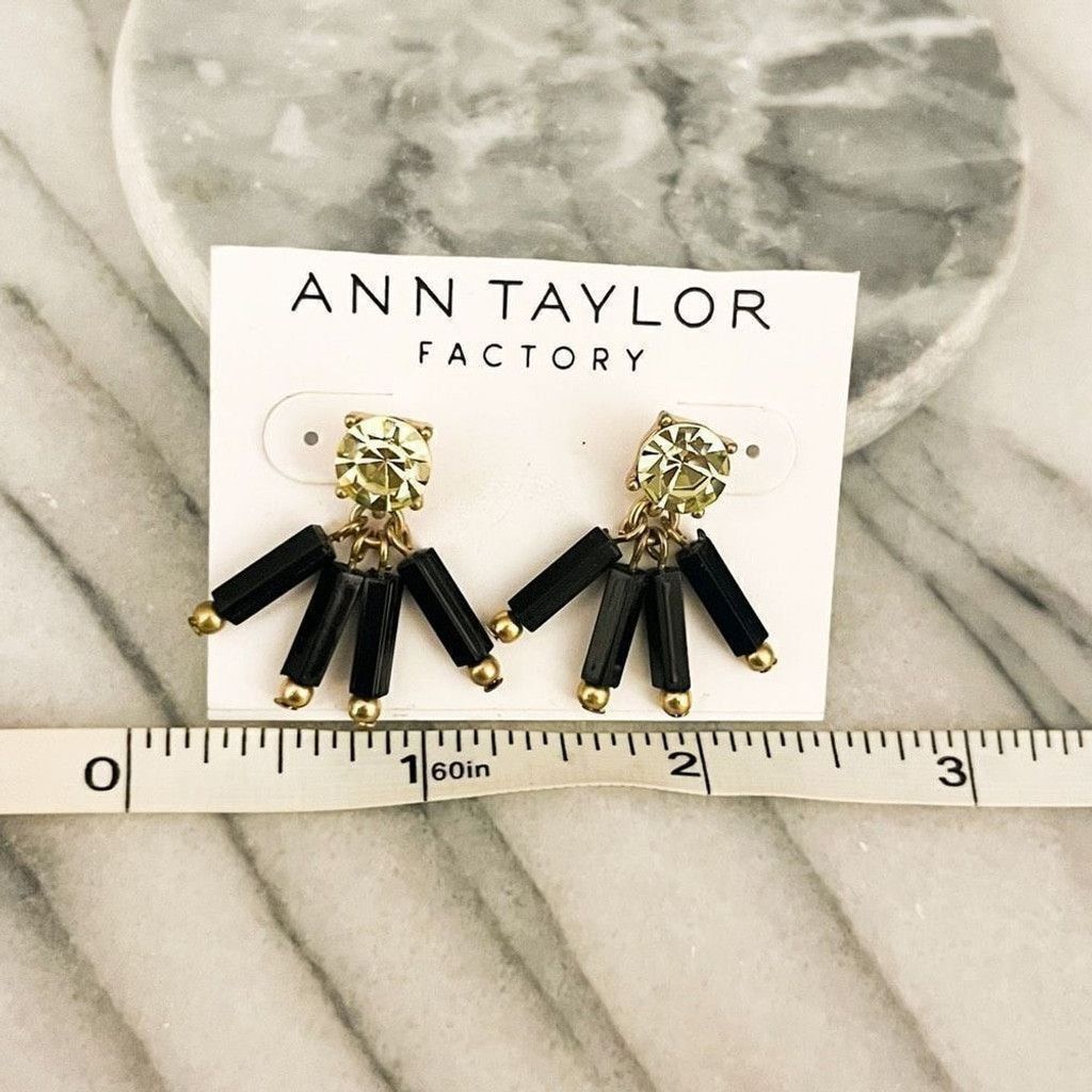 Ann Taylor Ann Taylor Factory Earrings Light Green Crystal Black Size ONE SIZE - 5 Thumbnail