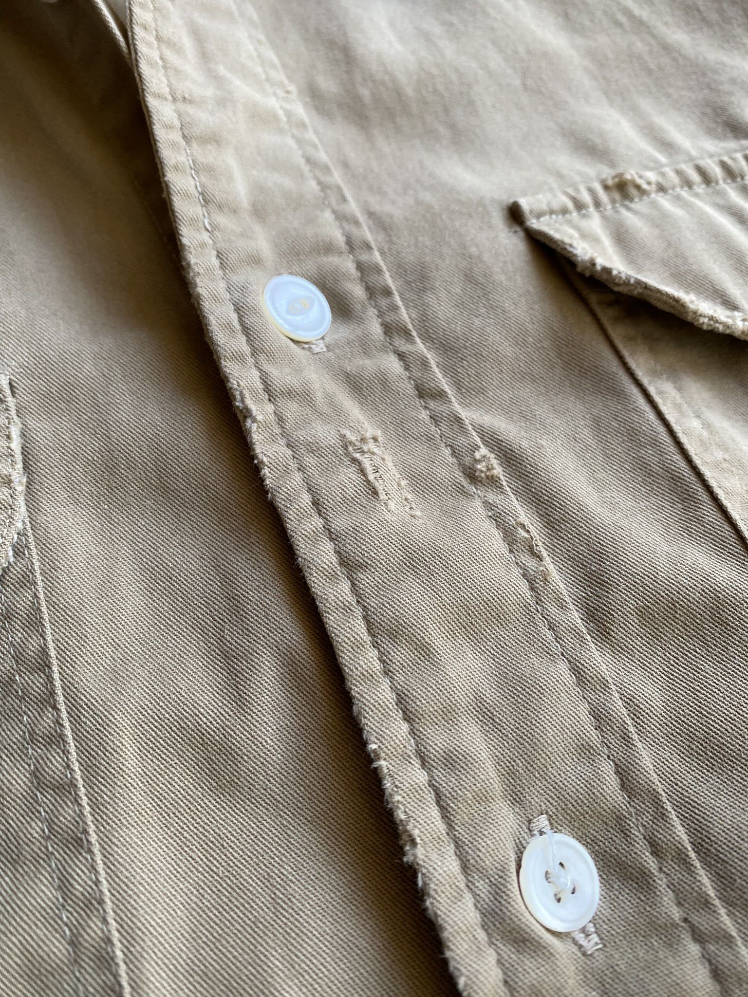 Kapital Repair Work Shirt - Khaki Twill Size US M / EU 48-50 / 2 - 19 Thumbnail