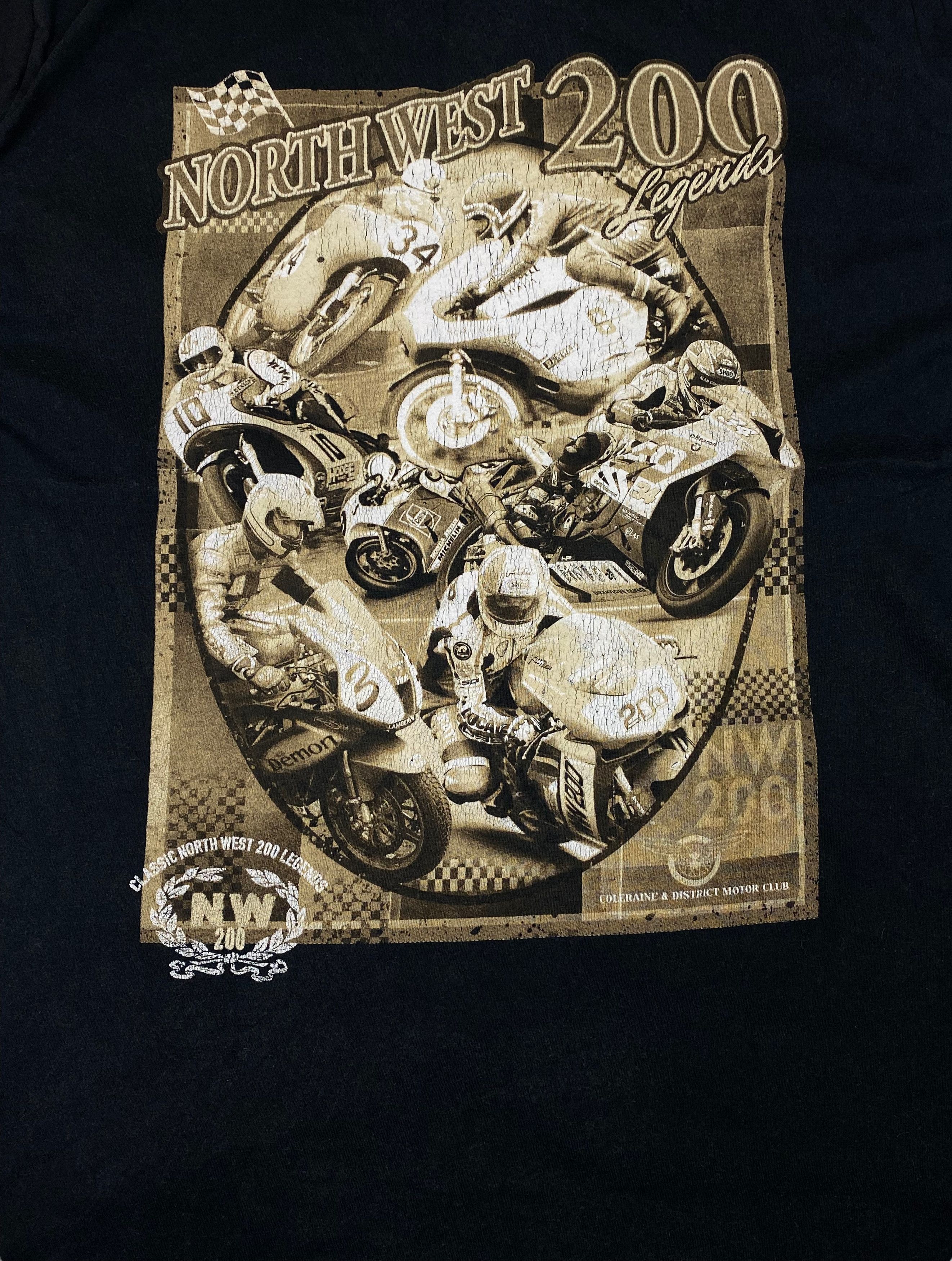 Vintage Vintage NORTH WEST 200 Bike Race Black Faded Tee Y2k M644 Size US M / EU 48-50 / 2 - 4 Thumbnail