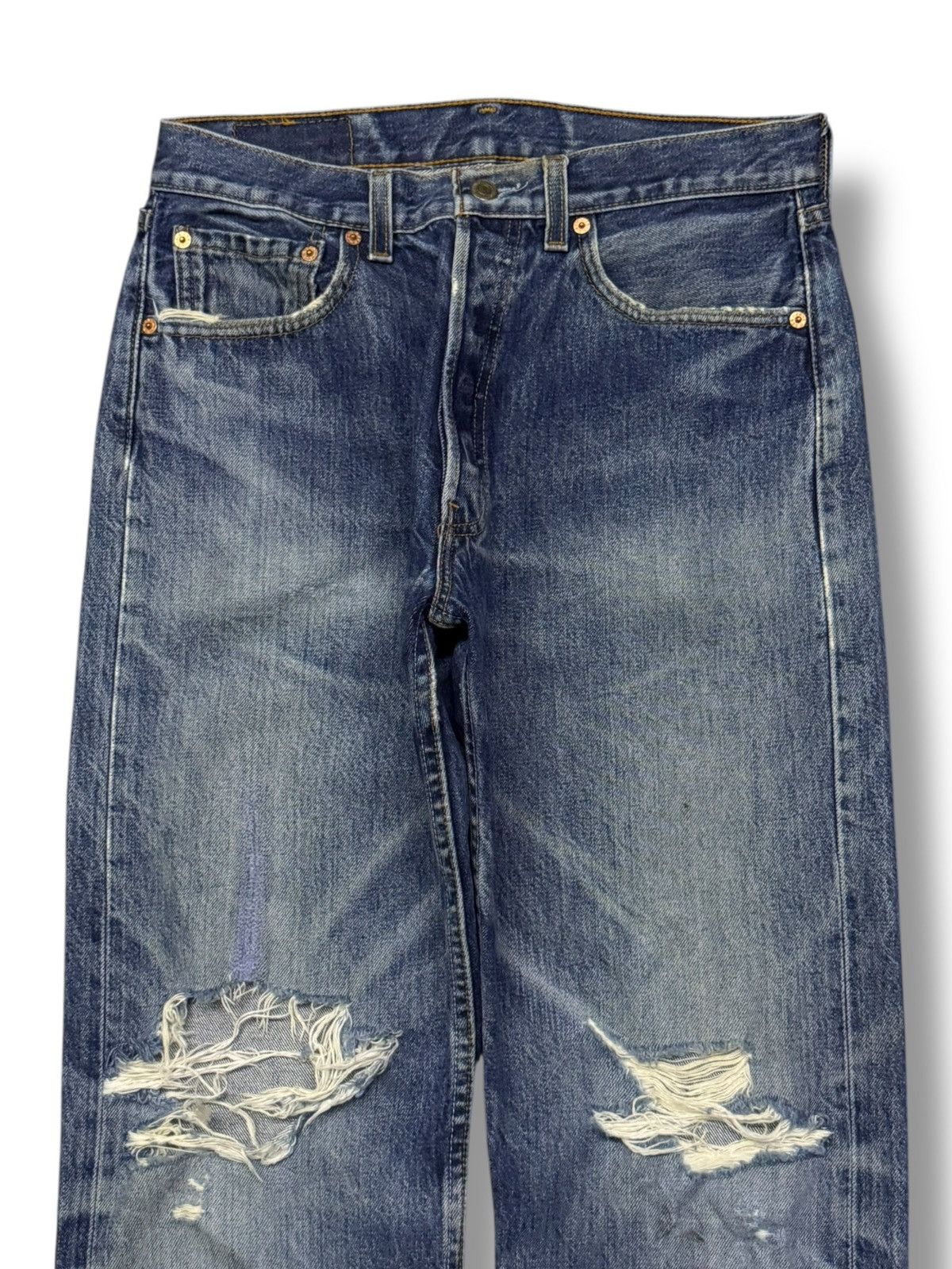 Levi's Vintage 90s Levi’s 501 Made in USA Distressed Denim Jeans 31 Size US 31 - 4 Thumbnail