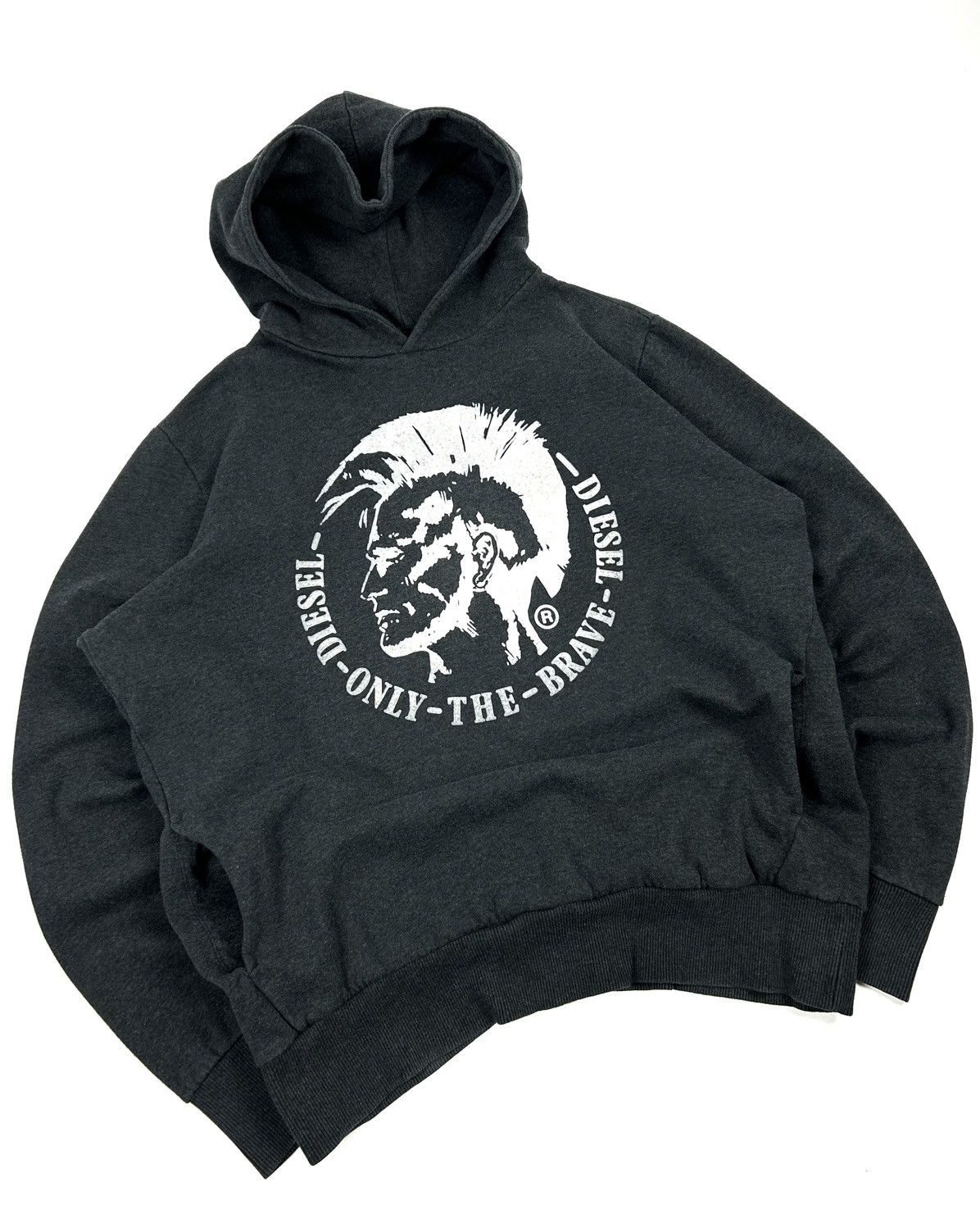 Diesel Vintage Diesel Hoodie Big Punk Head Print Grey Rock Xl Y2K Size US XL / EU 56 / 4 - 2 Thumbnail