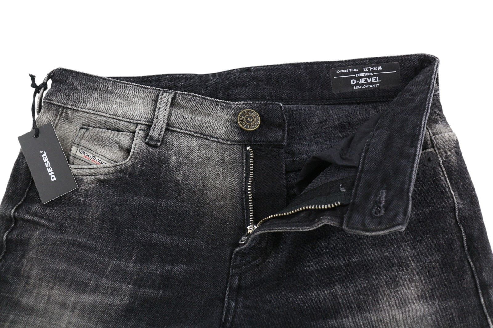 Diesel D-JEVEL 09B18 W26/L32 Slim Low Waist Stretch Dark 40669 Size 26" / US 2 / IT 38 - 4 Thumbnail