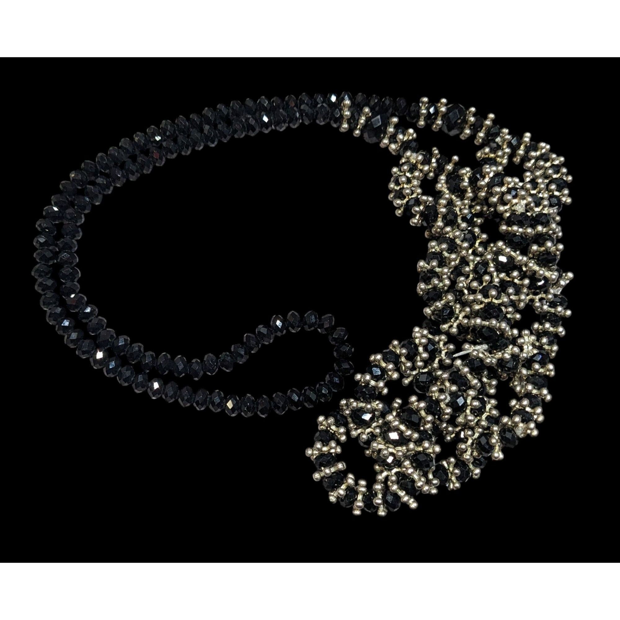 Other Vintage Glam Metal And Glass Beaded Loop Statement Necklace Size ONE SIZE - 1 Thumbnail