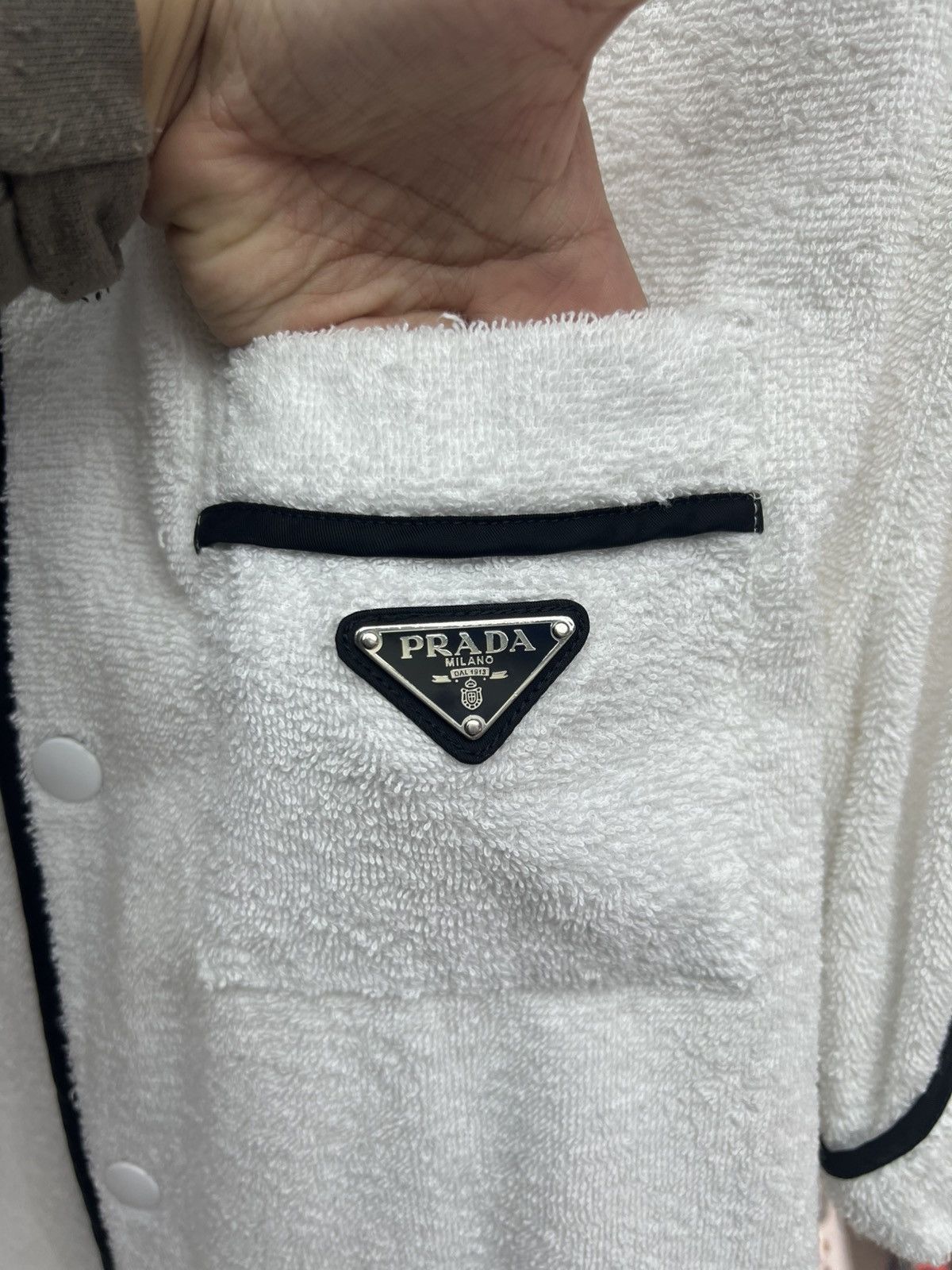 Prada Prada White Terry Cotton Tee Size US L / EU 52-54 / 3 - 5 Thumbnail