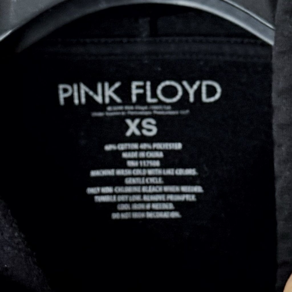 Pink Floyd PINK FLOYD Women's Black Cropped Graphic Hoodie Merch XS Size XS / US 0-2 / IT 36-38 - 5 Thumbnail