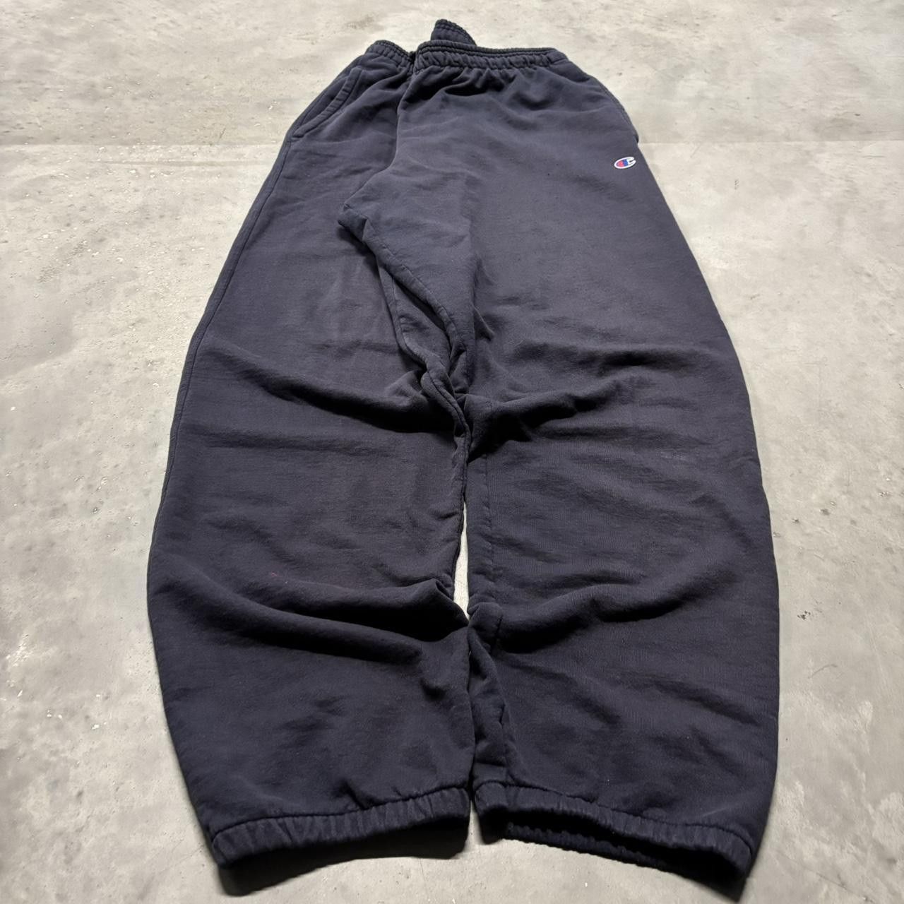 Japanese Brand × Vintage Crazy Vintage Y2K/2000s Baggy Faded Navy Blue Skater Essential Sweatpants! Size US 34 / EU 50 - 3 Thumbnail