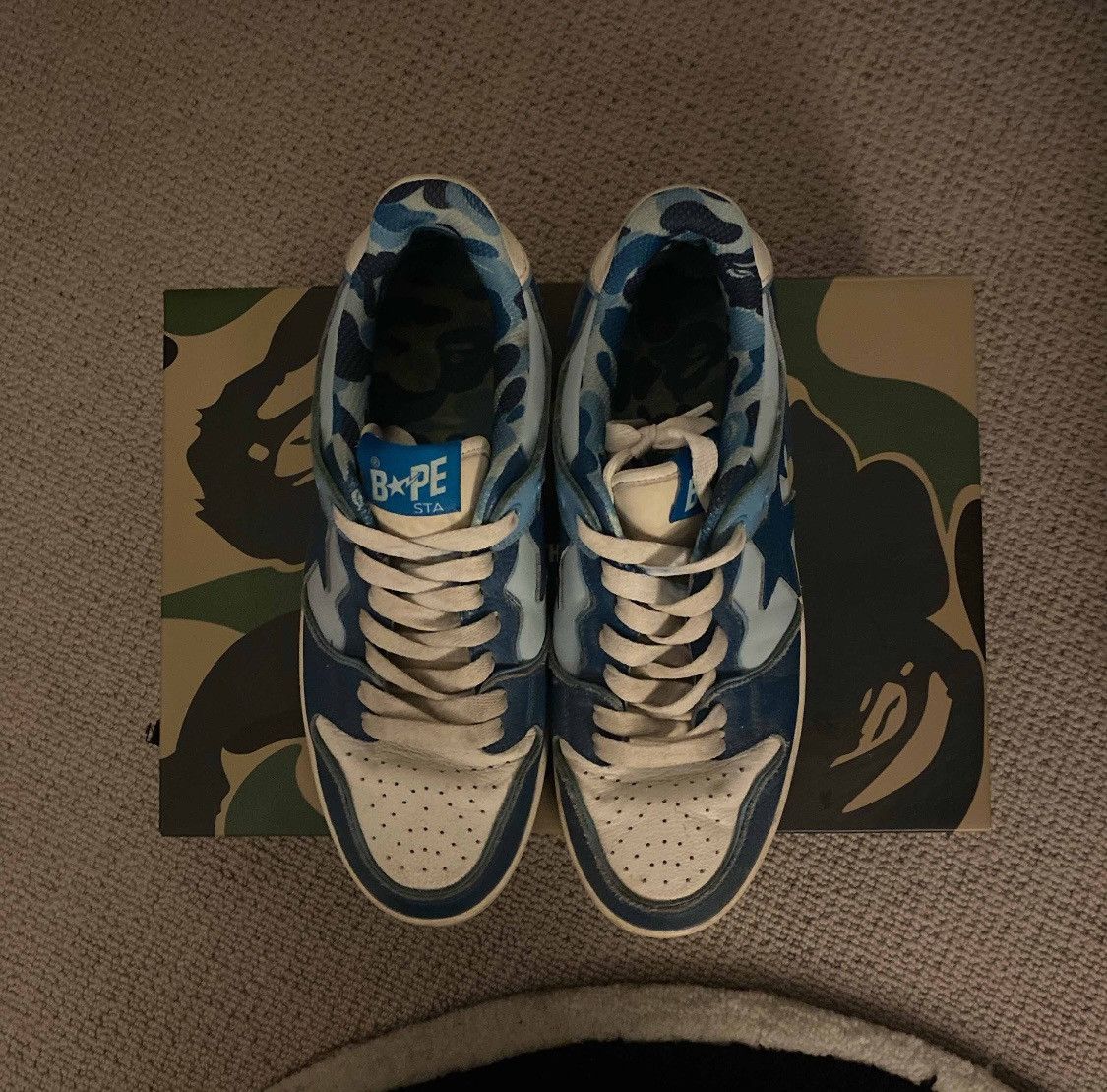 Bape bape sk8sta camo blue low sneakers Size US 9 / EU 42 - 3 Thumbnail