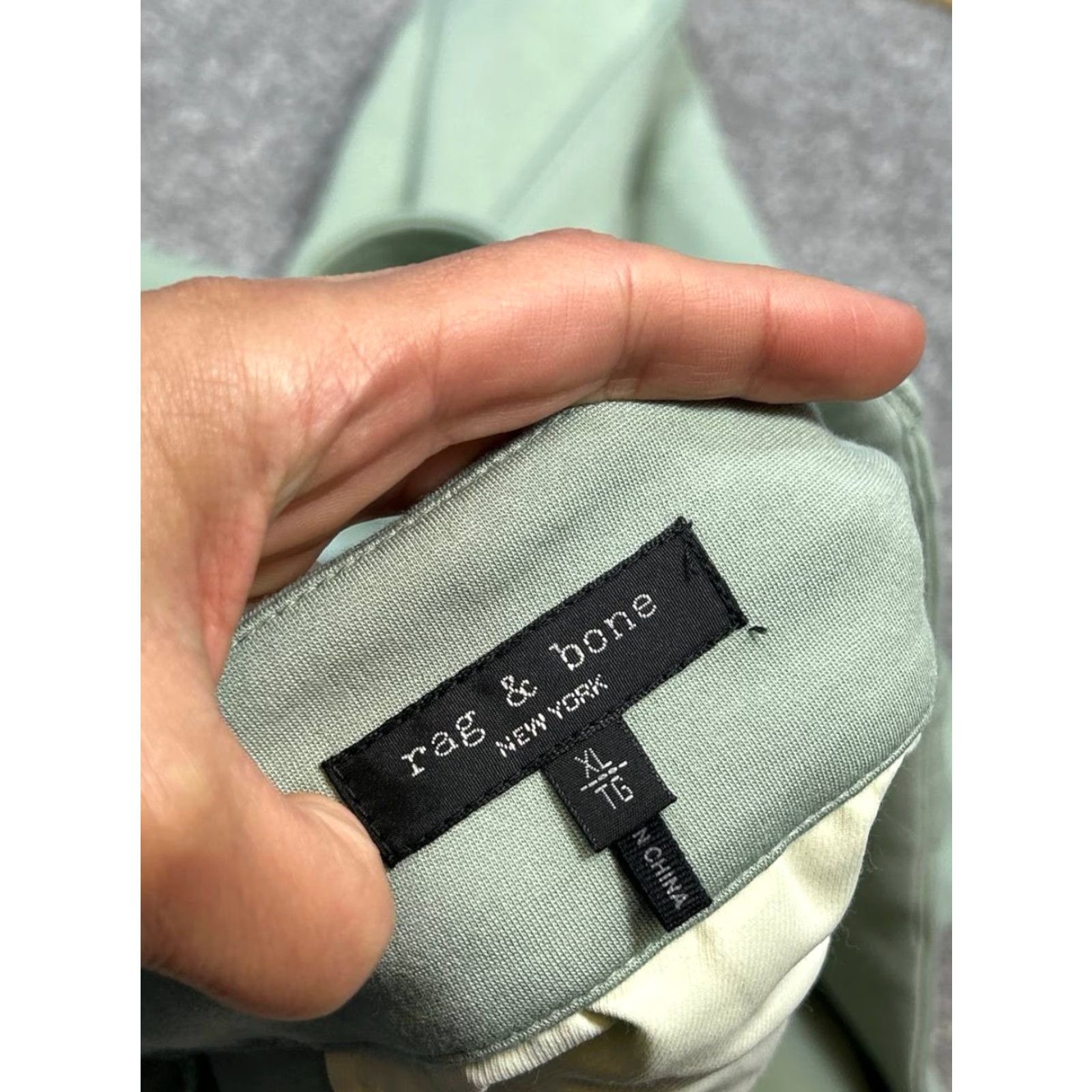 Rag & Bone Rag & Bone Roxie Linen Pants Women XL Green Cotton Stretch Self Tie Belt Tapered Dress Pants Modern Size 40" / US 18 - 7 Thumbnail