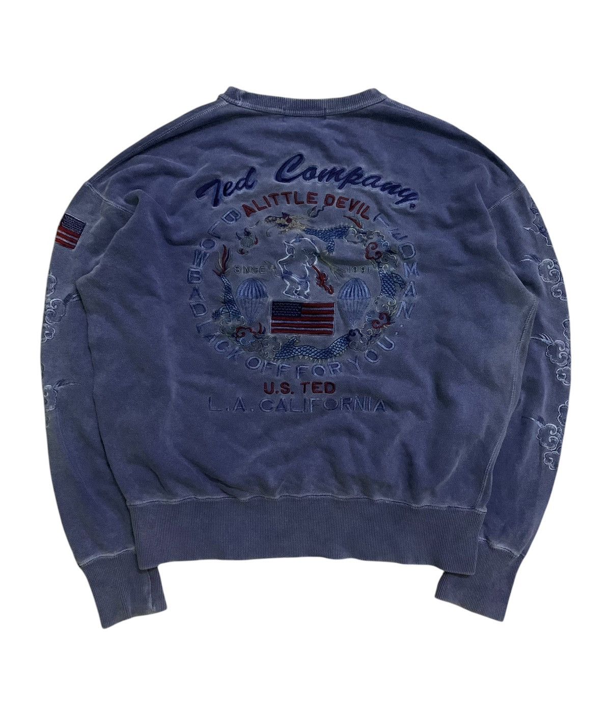 Tedman × Toyo Enterprises Vintage Ted Company Devil Embroidered Sweatshirt Size US L / EU 52-54 / 3 - 1 Thumbnail