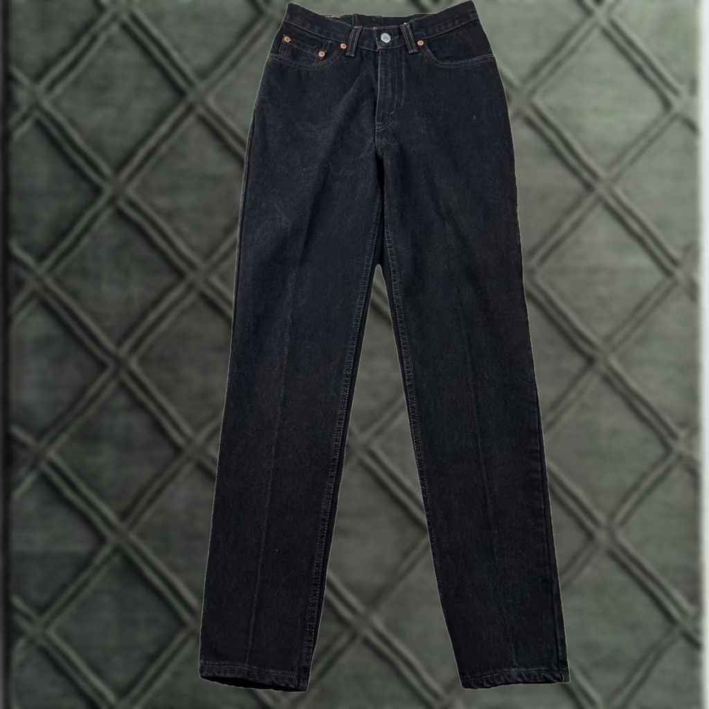 Levi's VINTAGE Levi's 512 Jeans Jr. M Slim Fit Straight Leg 7 Charcoal Black 90s USA Womens Size 28" / US 6 / IT 42 - 1 Thumbnail