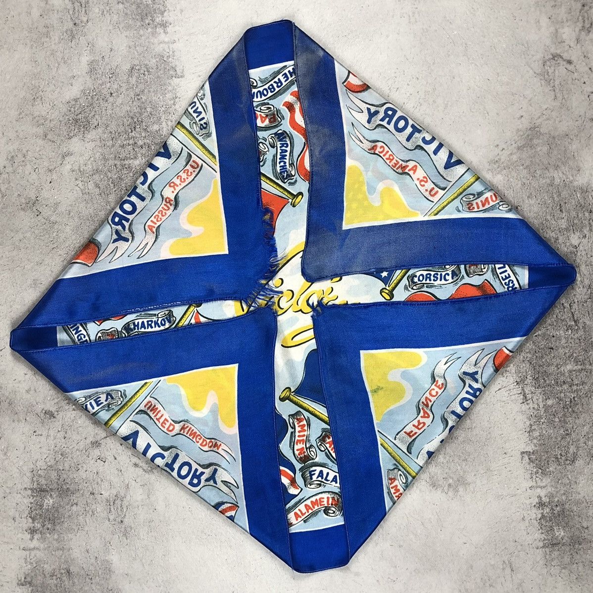Vintage 1945 WWII Kiev Moscow USSR US UK France Victory Scarf Size ONE SIZE - 16 Thumbnail
