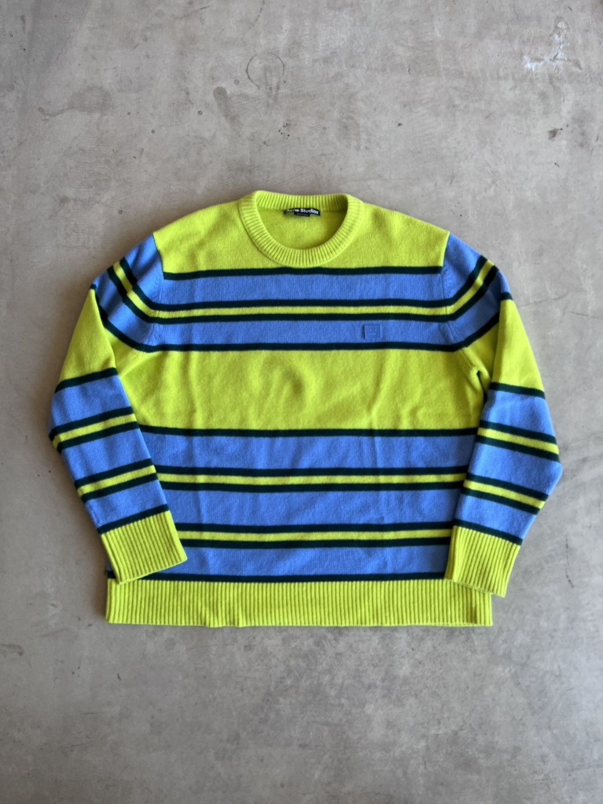 Acne Studios GREEN BLUE OVERSIZED STRIPE STRIPED SWEATER KNIT BLIE GREEN Size US L / EU 52-54 / 3 - 1 Thumbnail
