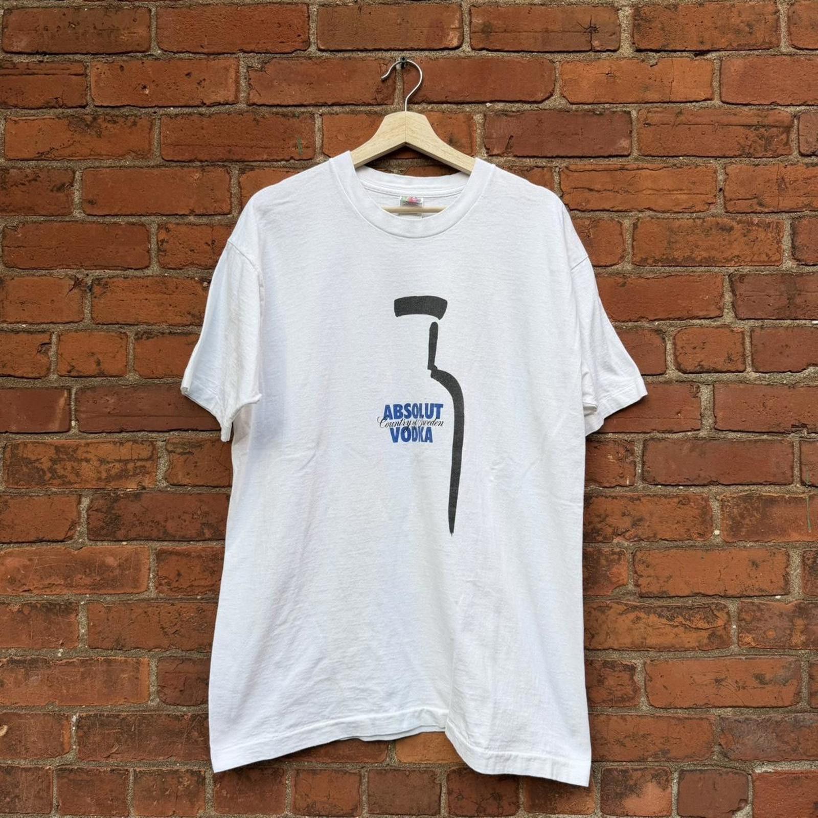 Fruit Of The Loom vintage absolute vodka t shirt 90s XL Size US XL / EU 56 / 4 - 1 Thumbnail