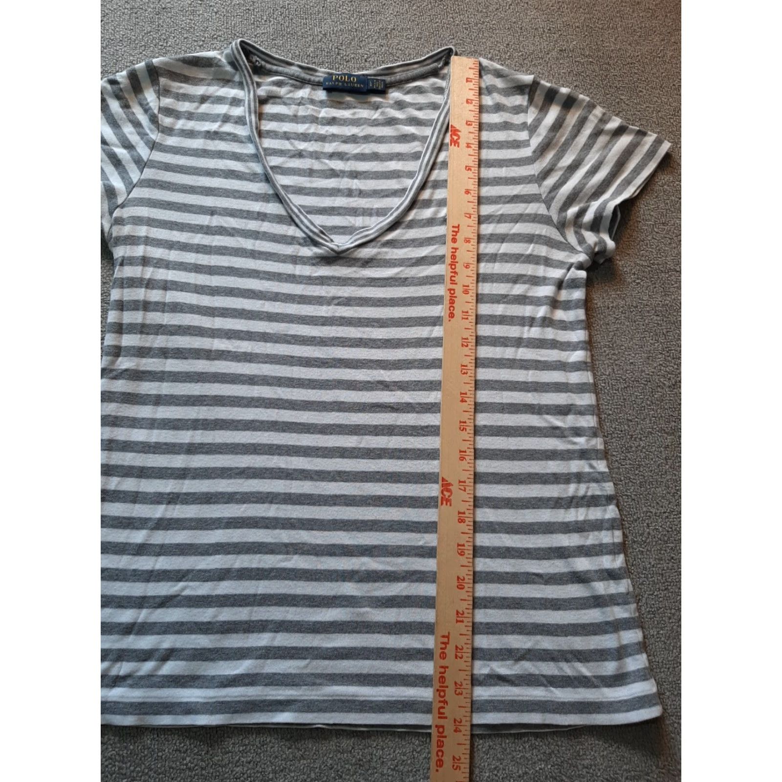 Ralph Lauren Lauren Ralph Lauren Shirt Womens Large L Striped Polo Short Sleeve Collared White Size L / US 10 / IT 46 - 4 Thumbnail
