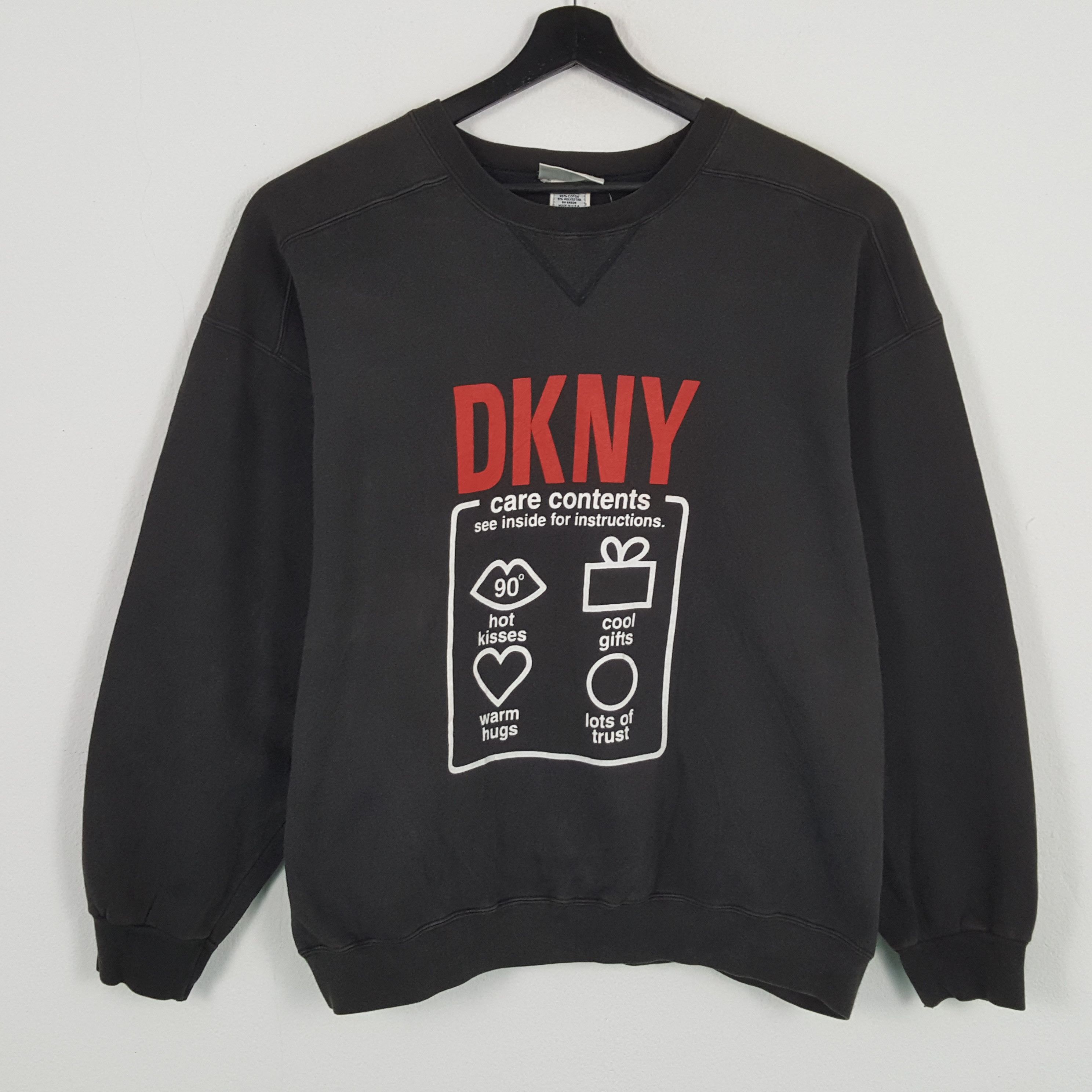 DKNY × Vintage DKNY Center Design Streetwear Style Sweatshirt Size US L / EU 52-54 / 3 - 1 Thumbnail