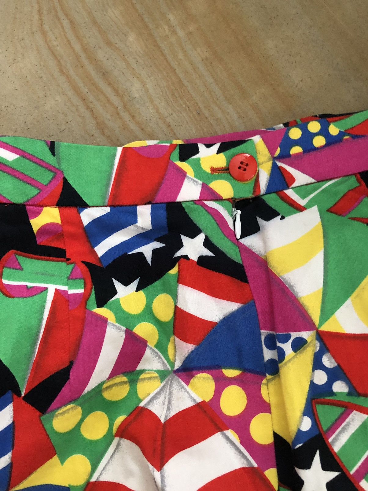 Designer × Escada × Vintage VINTAGE ESCADA CRAZY PRINT SKIRT Size 26" / US 2 / IT 38 - 3 Thumbnail
