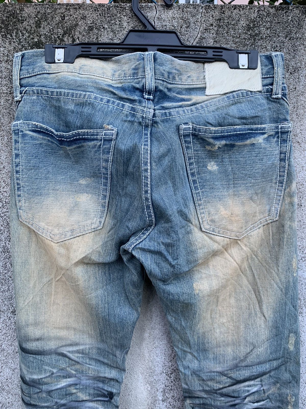 Japanese Brand Distressed washed denim - Original factory made Size US 30 / EU 46 - 7 Thumbnail
