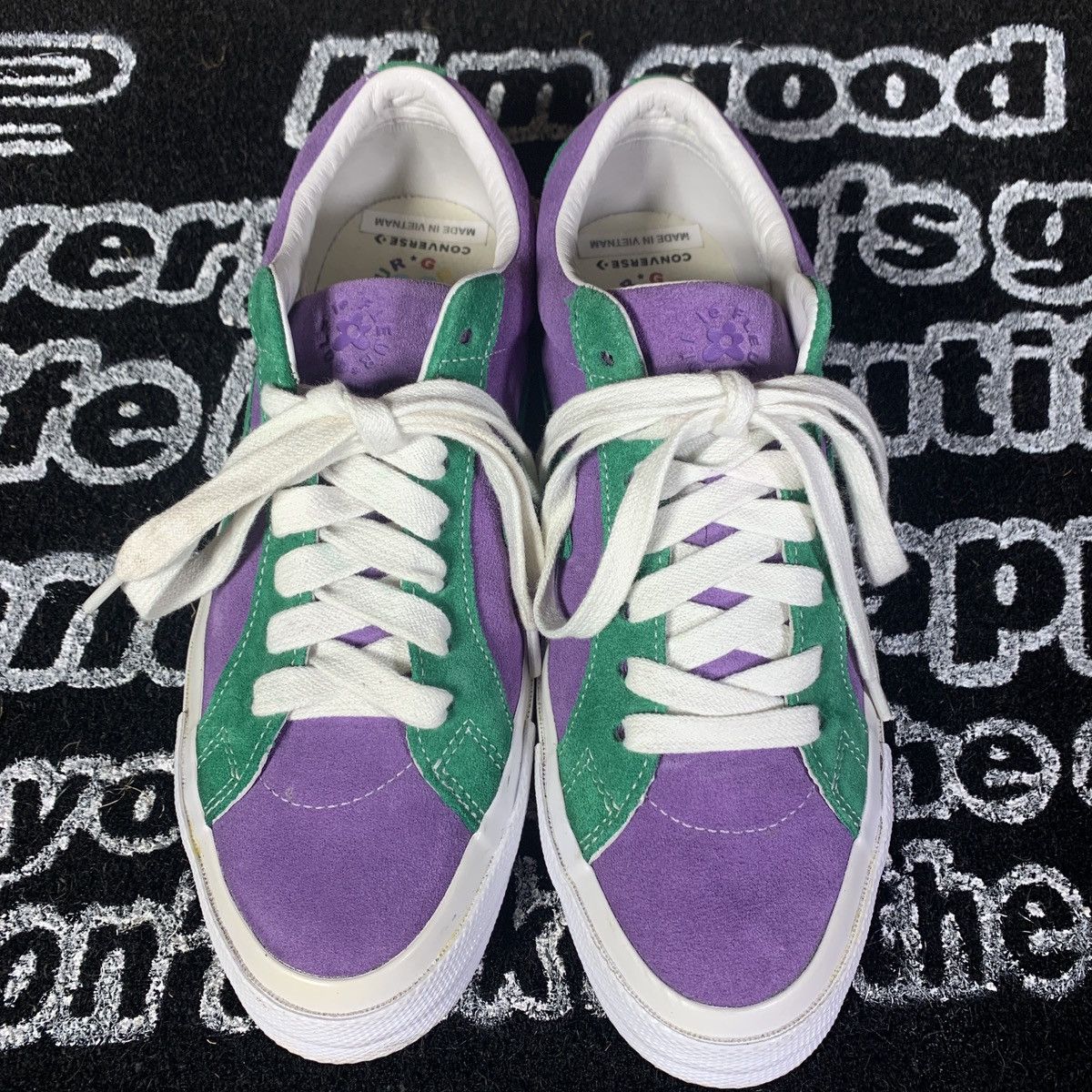 Golf Wang × Golf le Fleur × Tyler The Creator Golf le Fleur Converse One Star Ox Purple Green Size US 8 / EU 41 - 4 Thumbnail