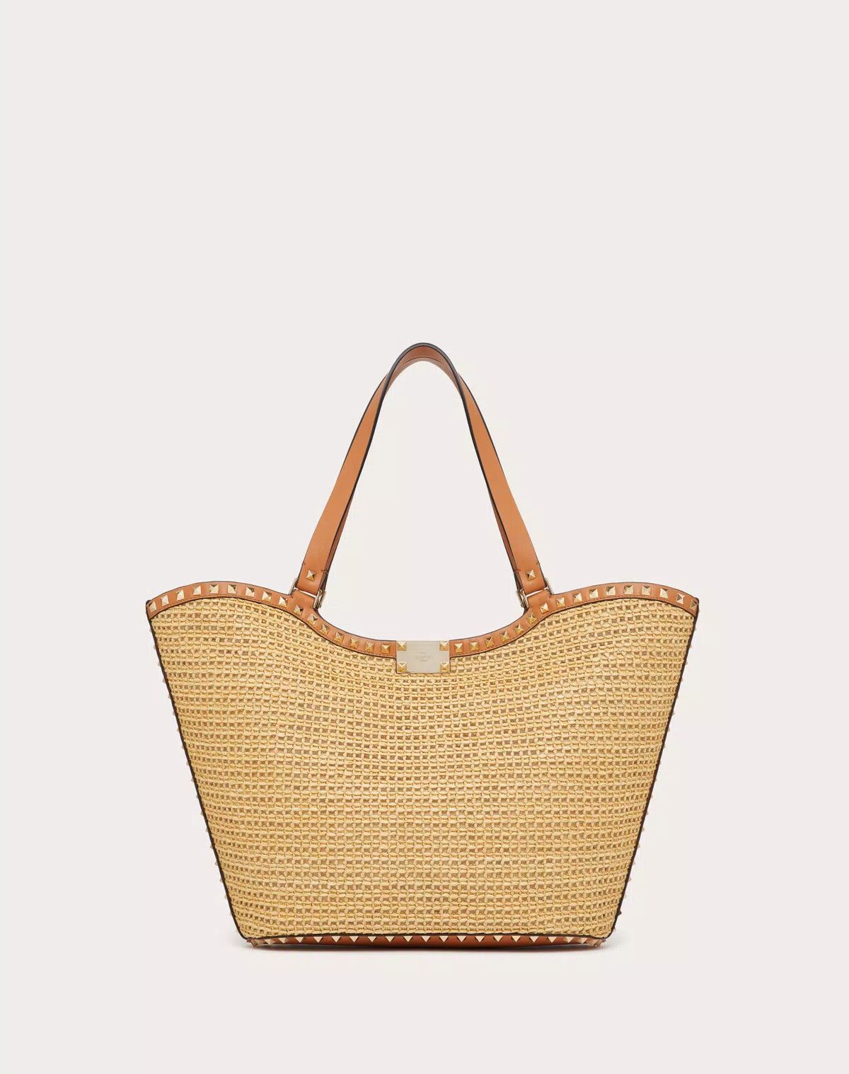 Valentino o1s1wg110625 Size: OS/Rockstud Woven Sopping Bag in Beige Size ONE SIZE - 3 Thumbnail