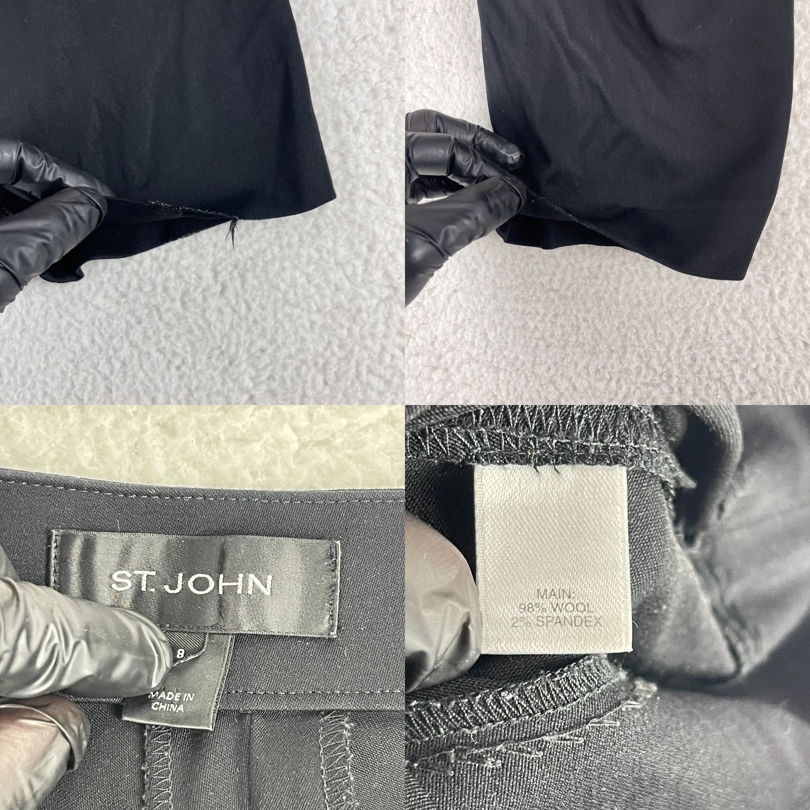 St. John St. John Dress Pants Womens Size 8 Black Straight Leg Wool Mid-Rise Side Zipper Size 30" / US 8 / IT 44 - 10 Thumbnail