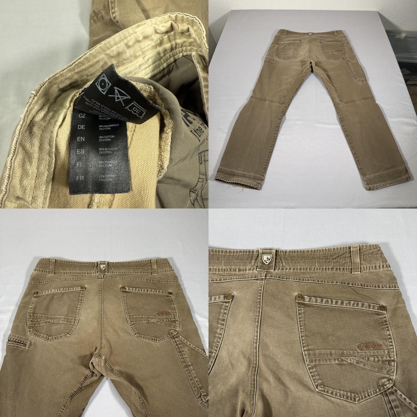 Doublet VINTAGE Kuhl The Lawless Pants Men 38x32 Brown Canvas Work Carpenter Stretch 5-Pocket Denim Style Regular Straight Mens Size US 38 / EU 54 - 10 Thumbnail