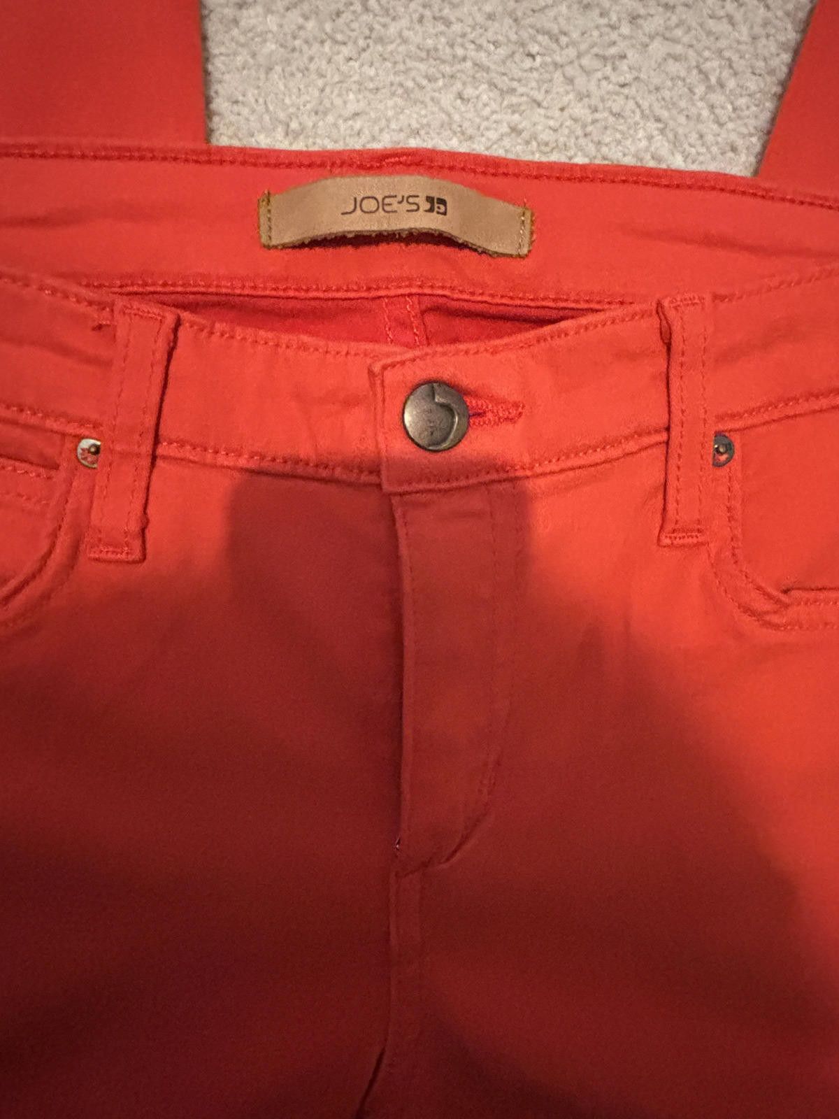 Designer Joe's Jeans Bright Red Denim Skinny Jeans size 27 Size 27" / US 4 / IT 40 - 8 Thumbnail
