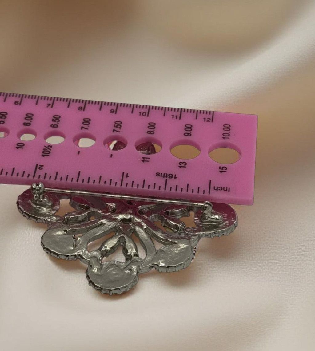 Other Vintage DiStefano Rhinestone Faux Pearl Floral Brooch 1950s Size ONE SIZE - 4 Thumbnail