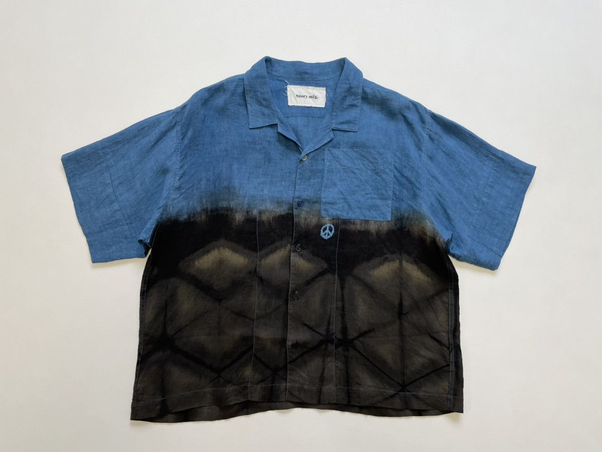 Story Mfg. Blue/Black ‘Peace Tie Dye’ Print Shirt Size US L / EU 52-54 / 3 - 1 Thumbnail