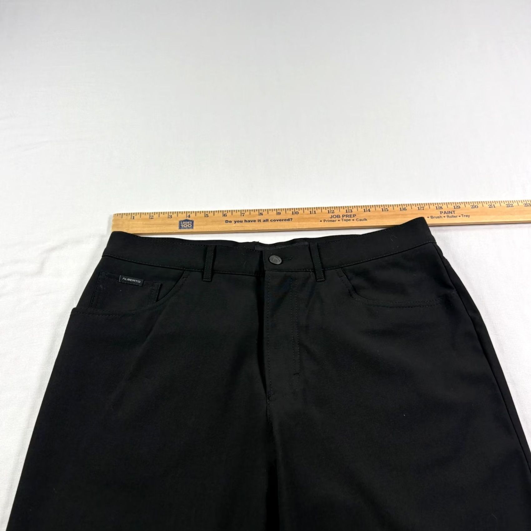 Vintage ALBERTO Pants Mens Size 34 Chino Stretch Black Flat Front 32in Inseam Casual Regular Wool? Polyester Blend, Viscose Size US 34 / EU 50 - 6 Thumbnail