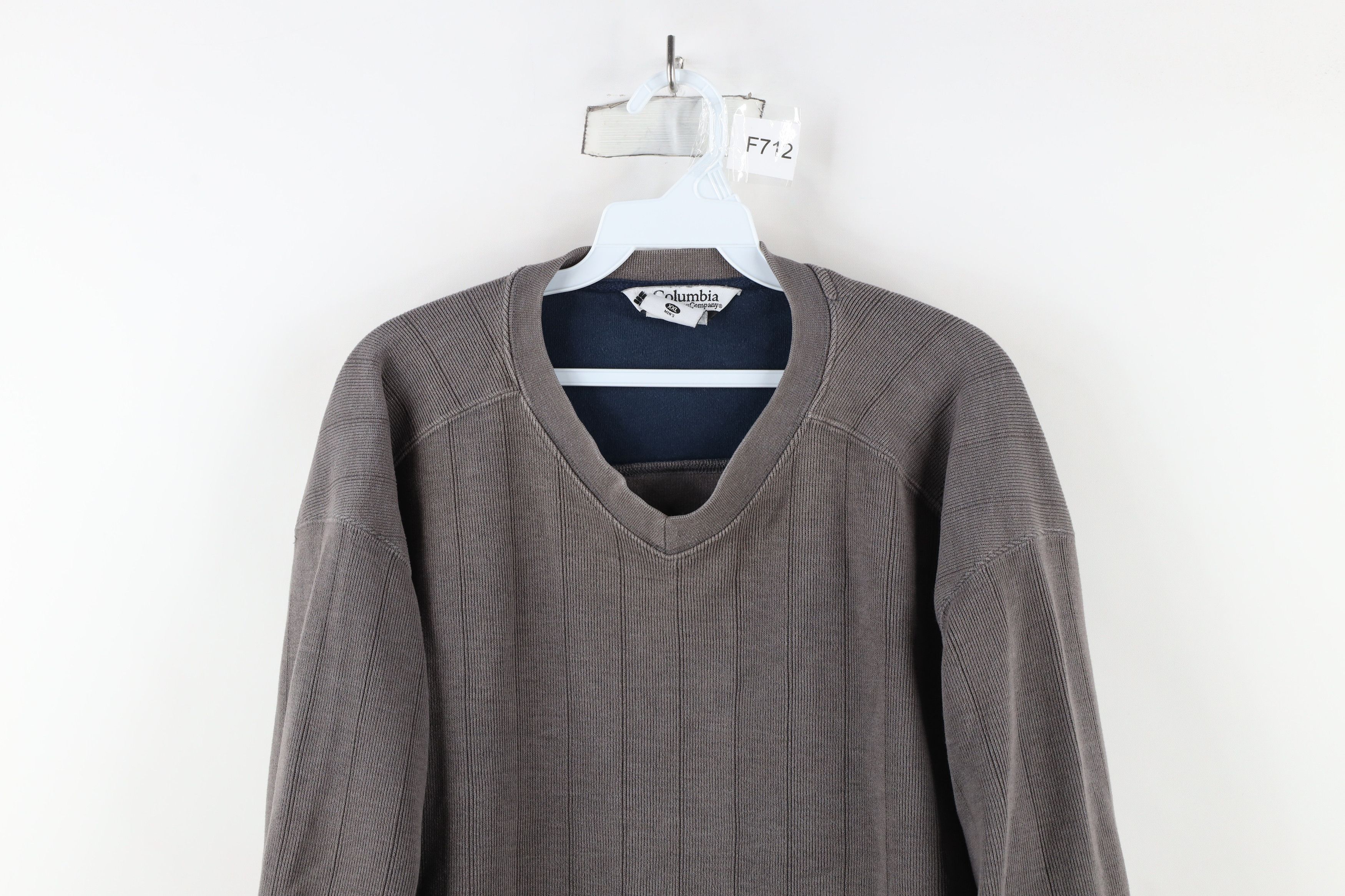 Columbia × Vintage Vintage 90s Columbia Heavyweight Ribbed Knit Sweater Gray Size US XXL / EU 58 / 5 - 2 Thumbnail
