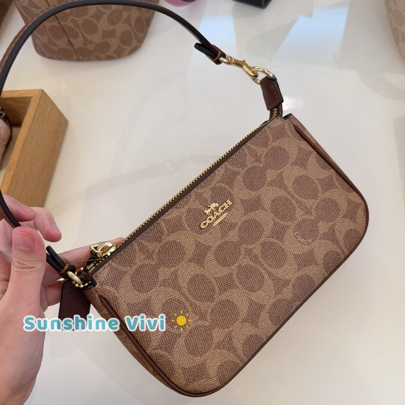 Coach NWT Coach Hand Bag CW426 Nolita 19 Gold/TAN/Brown Size ONE SIZE - 2 Thumbnail