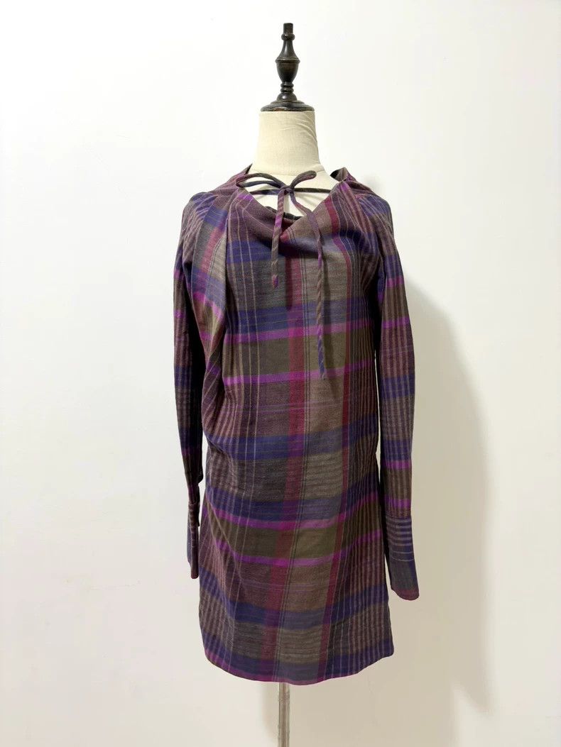 Vivienne Westwood Vivienne Westwood Purple Plaid Shirt Dress - dmc Size L / US 10 / IT 46 - 1 Thumbnail