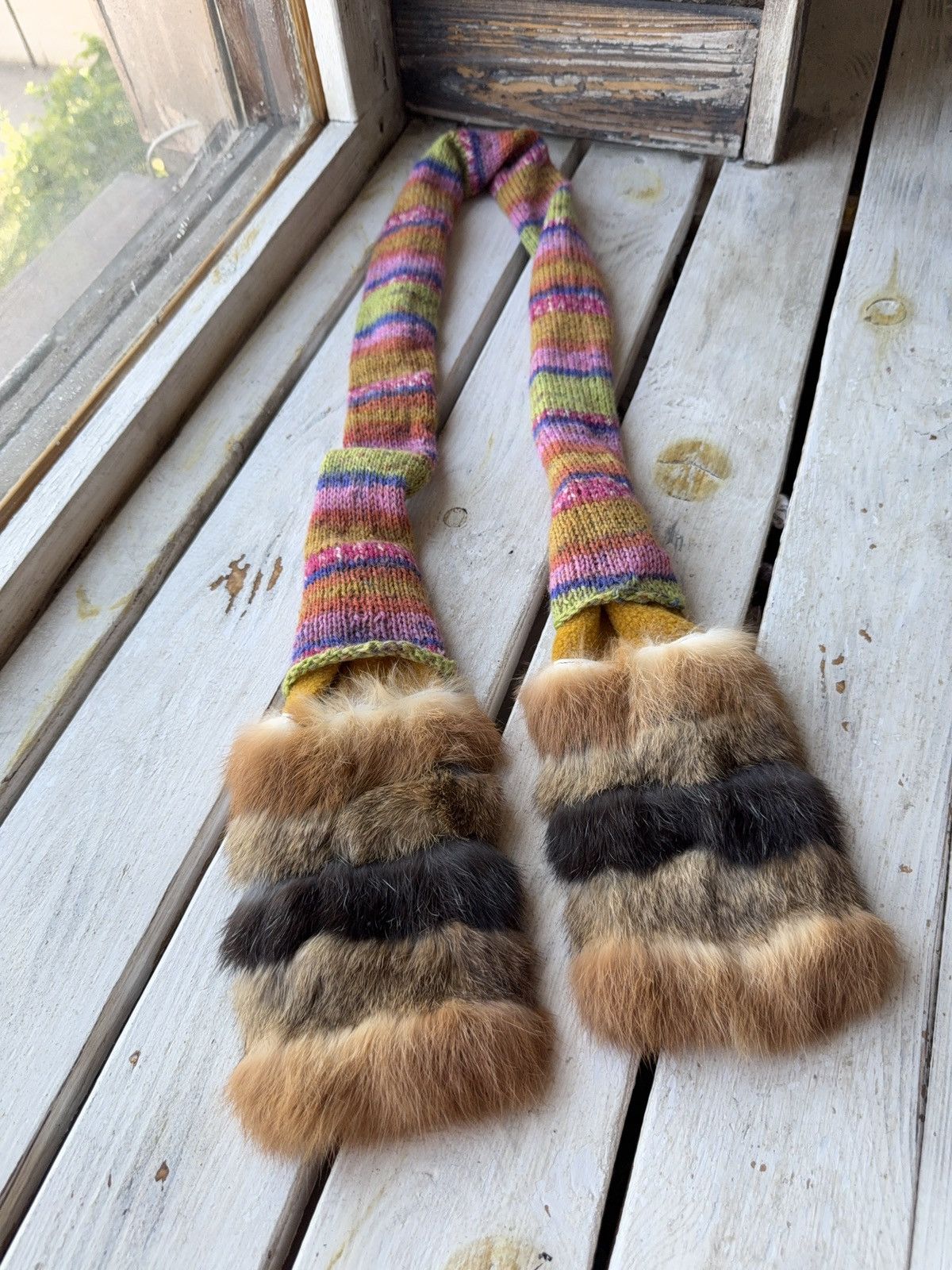 Vintage Avant Garde japanese fuzzy mohair Opium scarf vintage y2k Size ONE SIZE - 2 Thumbnail