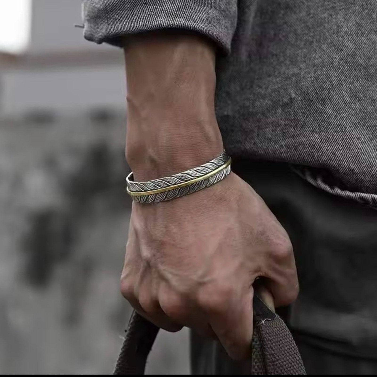 Other Hiphop Rock Feather Wing Cuff Bracelets For Men Size ONE SIZE - 1 Thumbnail
