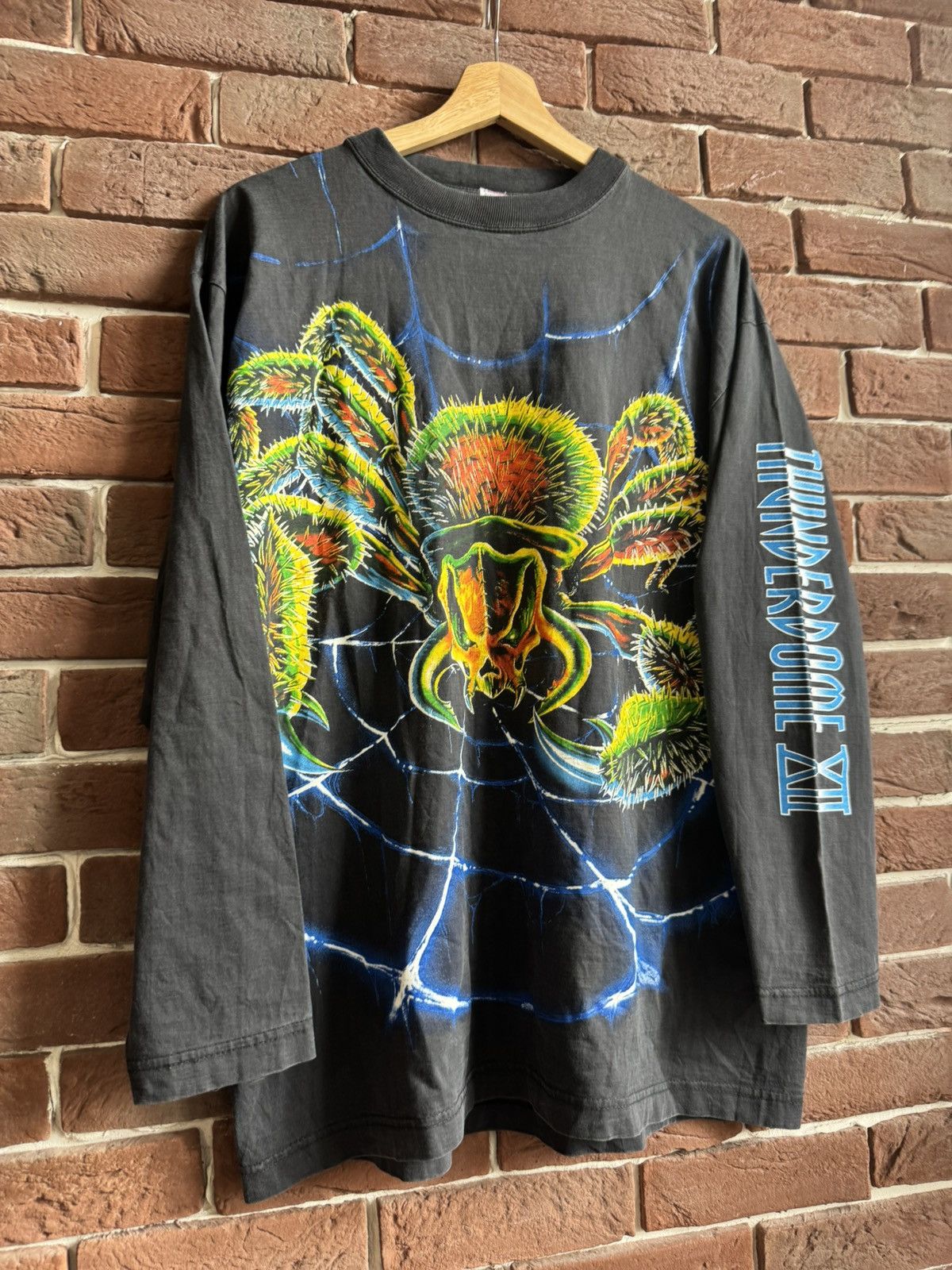 Thunderdome × Vintage Vintage 90s Thunderdome XII Spider Web Rare Band Tee Gabber Size US XL / EU 56 / 4 - 3 Thumbnail