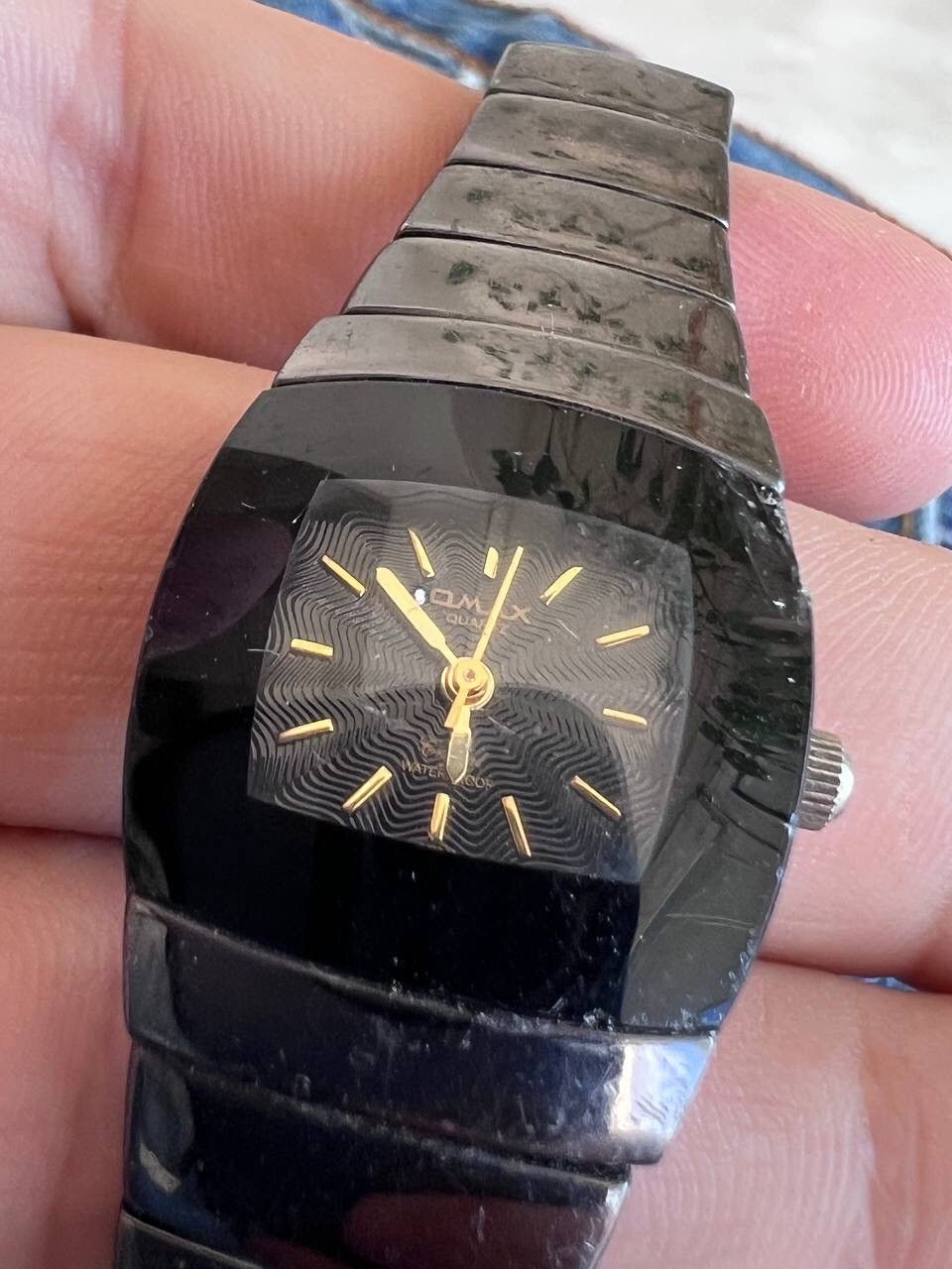 Japanese Brand × Vintage Vintage Japanese style futuristic Steel Black Watch Omax 00s Size ONE SIZE - 6 Thumbnail