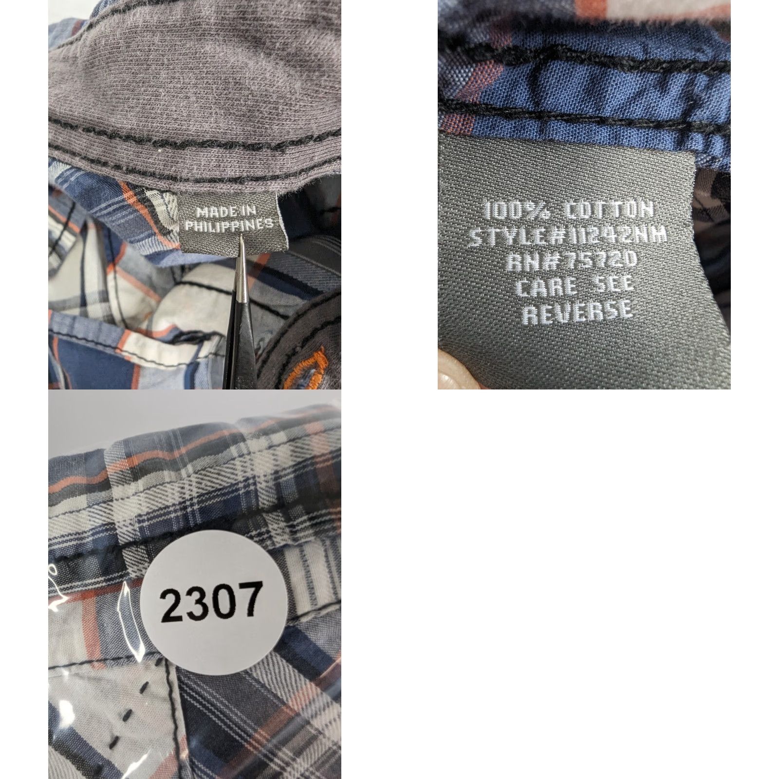 BKE BKE Shirt Mens Large Plaid Athletic Fit Long Sleeve Button-Up Collar Knit Cotton Multicolor Pattern Classic Western 90s Theme No Size US L / EU 52-54 / 3 - 8 Thumbnail