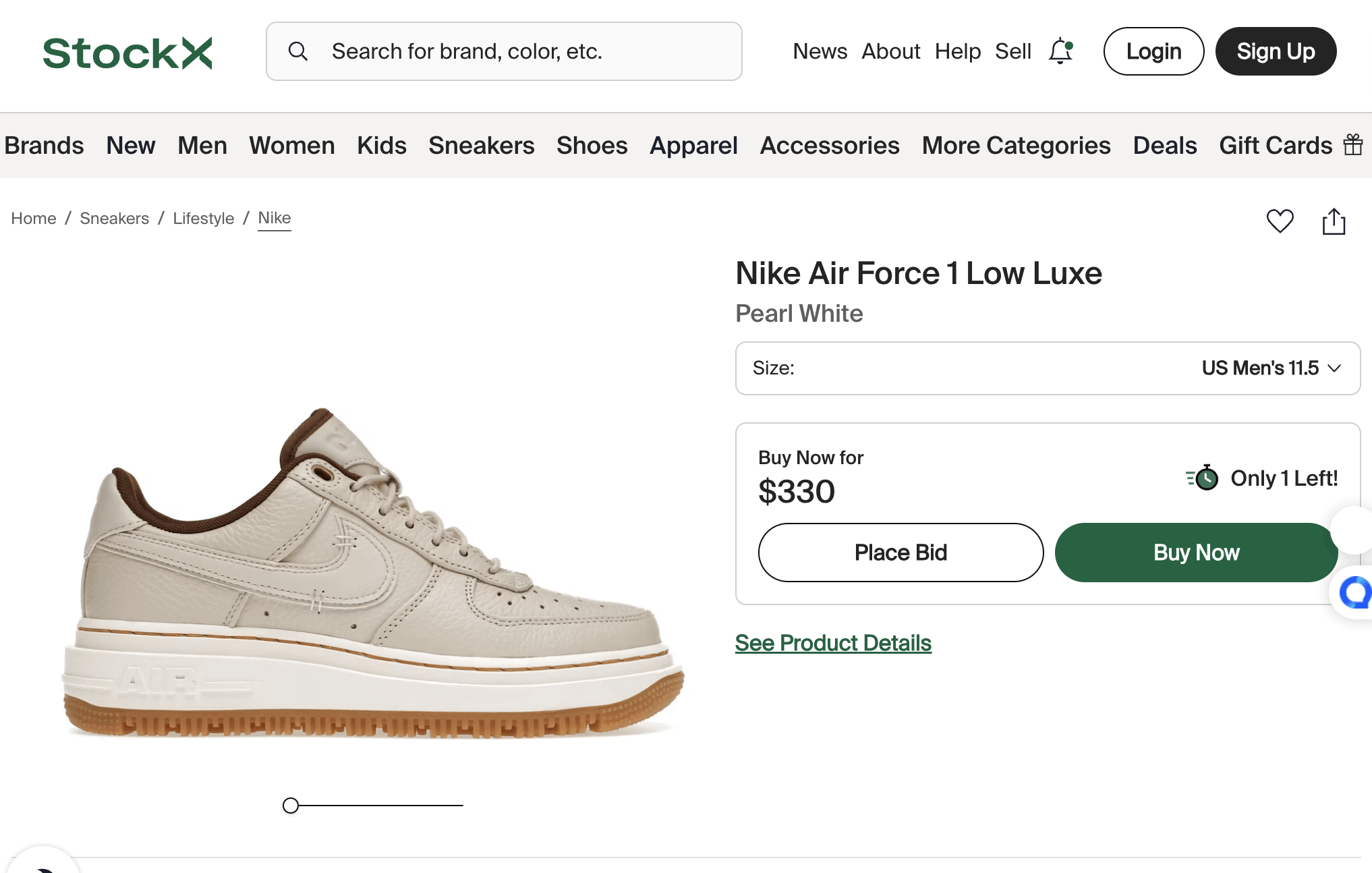 Nike Nike AF1 Luxe Pearl White Gum Size 11.5 Size US 11.5 / EU 44-45 - 9 Thumbnail