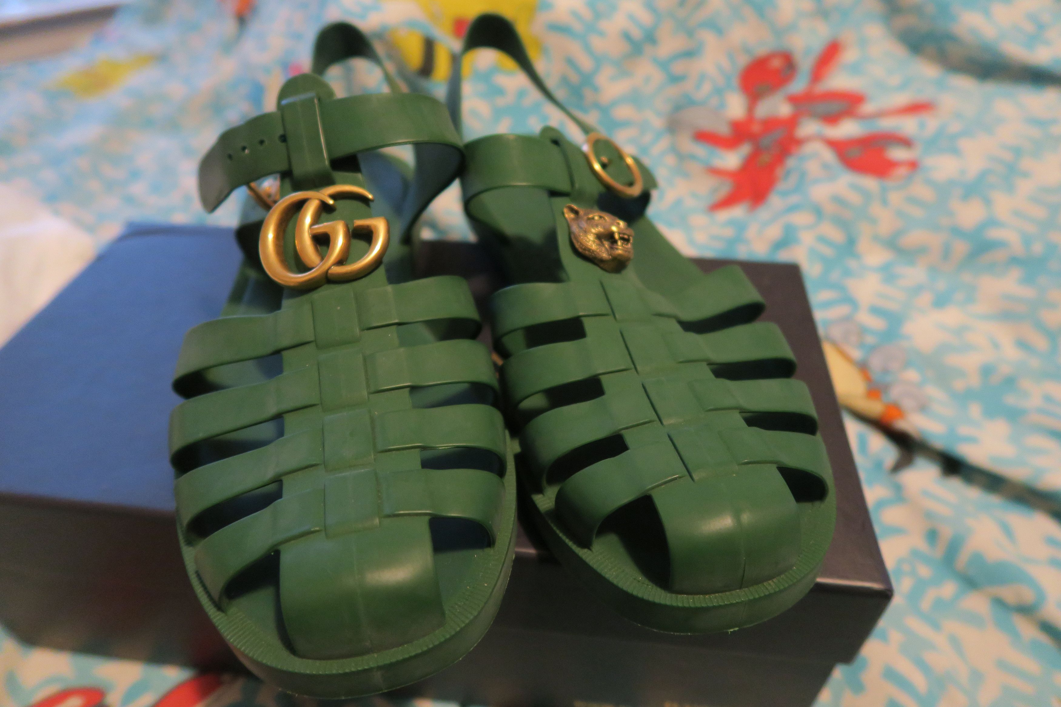 Gucci Gucci Double G Logo Rubber Fisherman Buckle Sandals Men's 8 Size US 8 / EU 41 - 3 Thumbnail