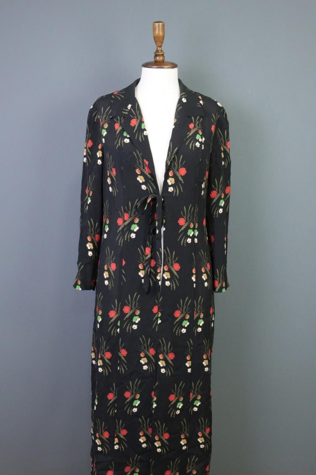 Farm Rio Rixo Black Floral Drawstring Wrape A-Line Long Dress US 6 Size M / US 6-8 / IT 42-44 - 1 Thumbnail